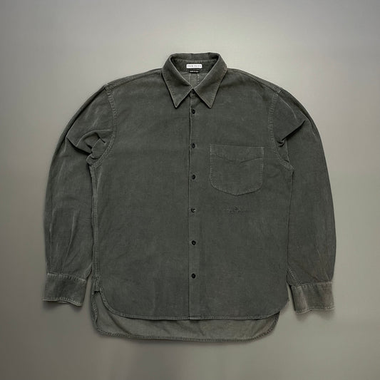Stone Island Dark Grey AW03 Fine Cord Spellout Shirt