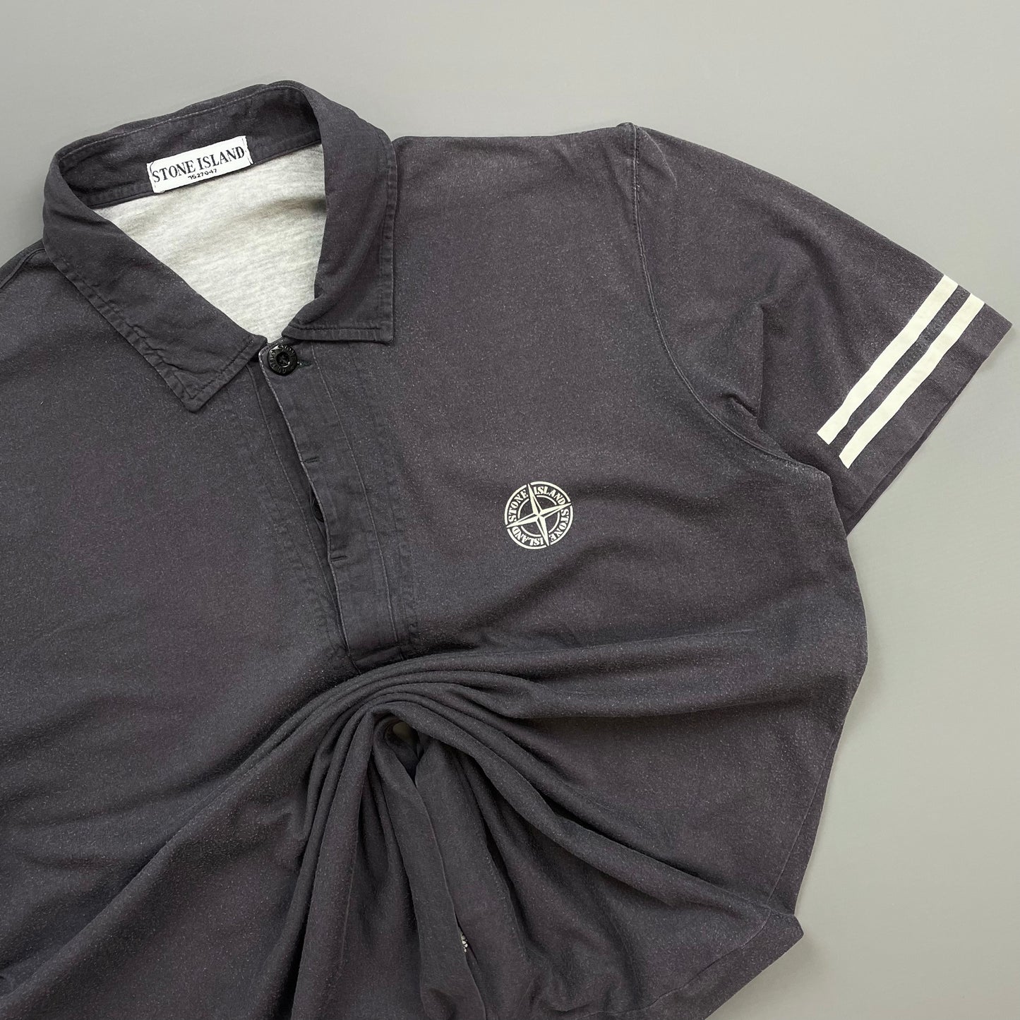 Stone Island Grey SS09 Chest Emblem Short Sleeve Polo Shirt