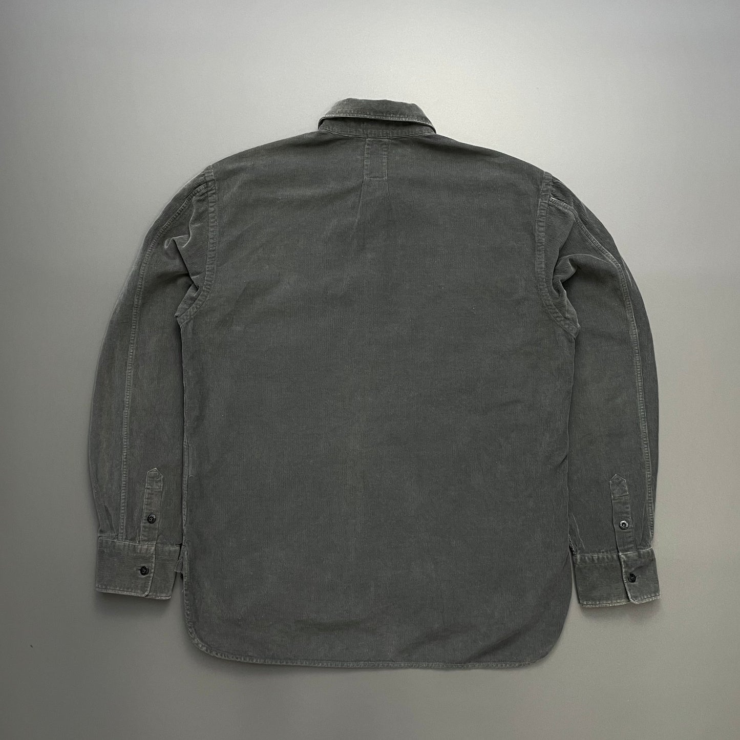 Stone Island Dark Grey AW03 Fine Cord Spellout Shirt