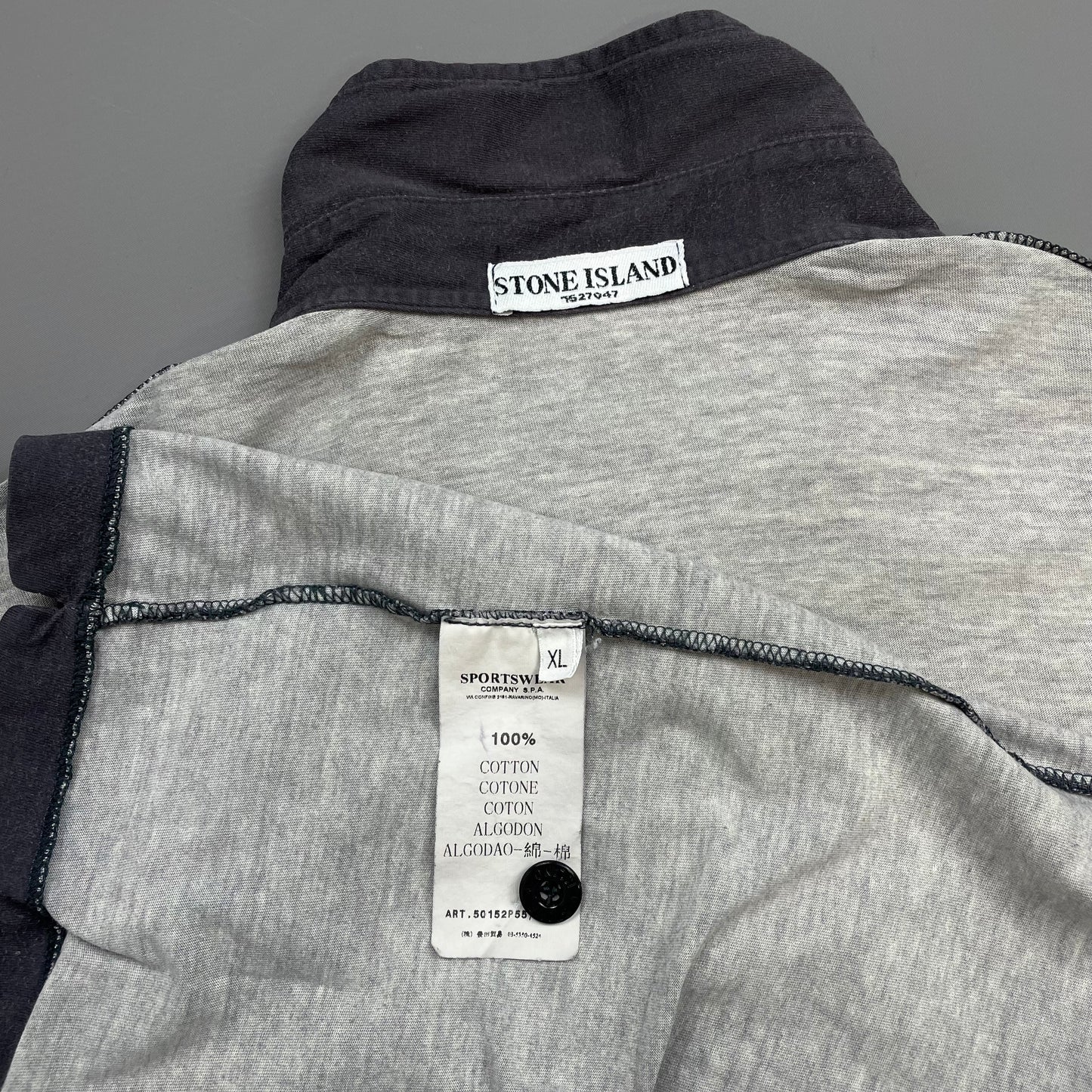 Stone Island Grey SS09 Chest Emblem Short Sleeve Polo Shirt
