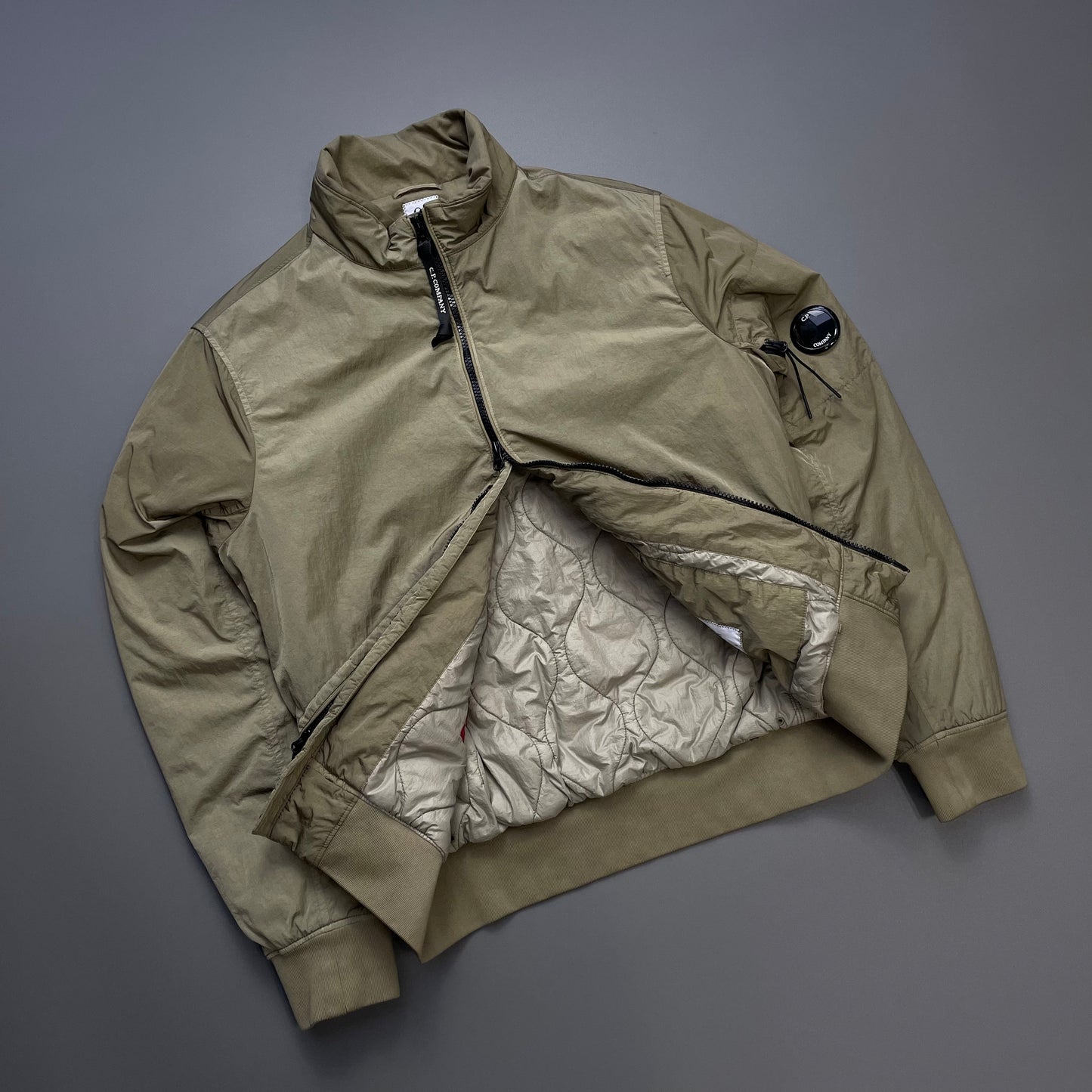 C.P. Company Khaki Brown Chrome-R Padded Bomber Jacket