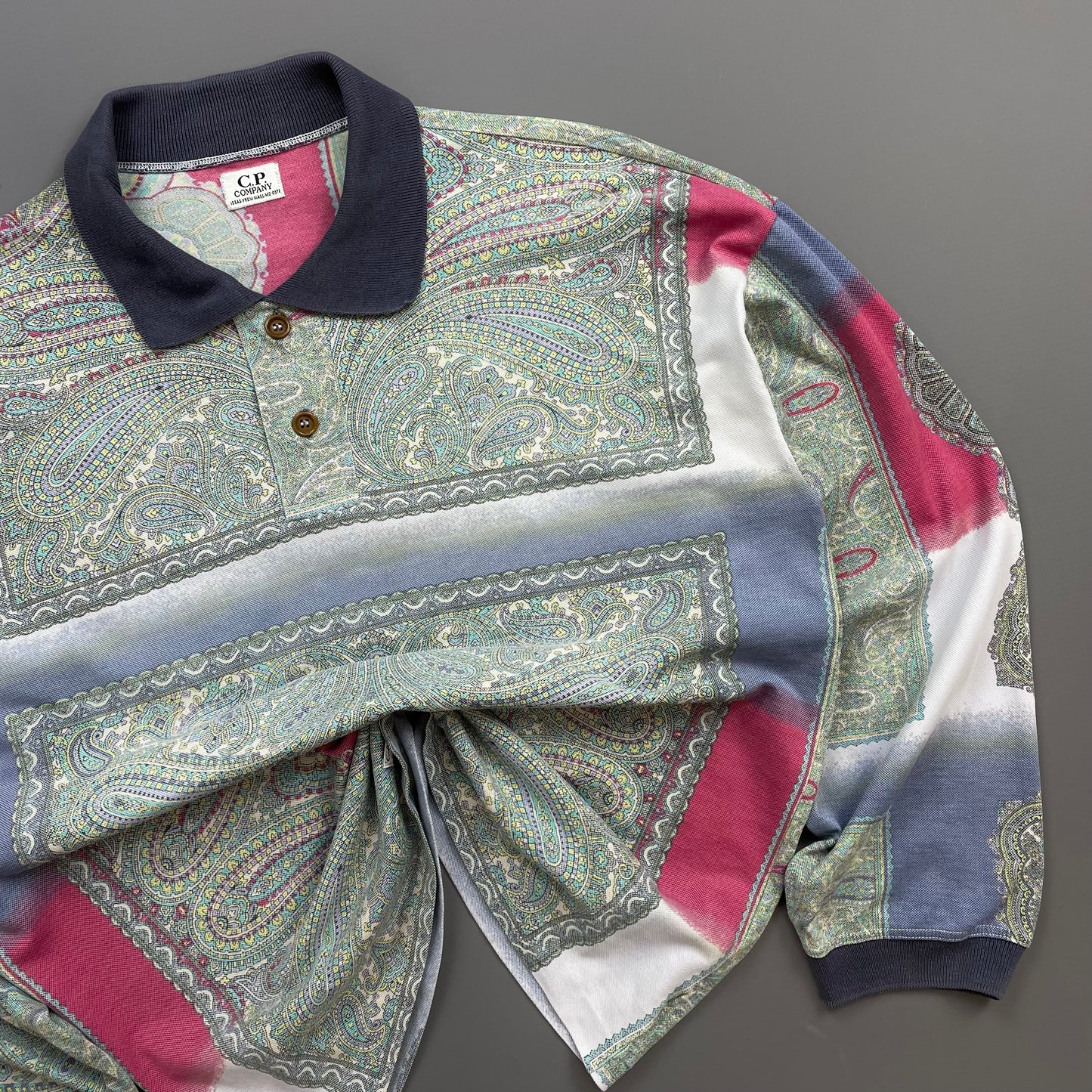 C.P. Company Multi-Colour 80s Paisley Ideas From Massimo Osti Long Sleeve Polo Shirt