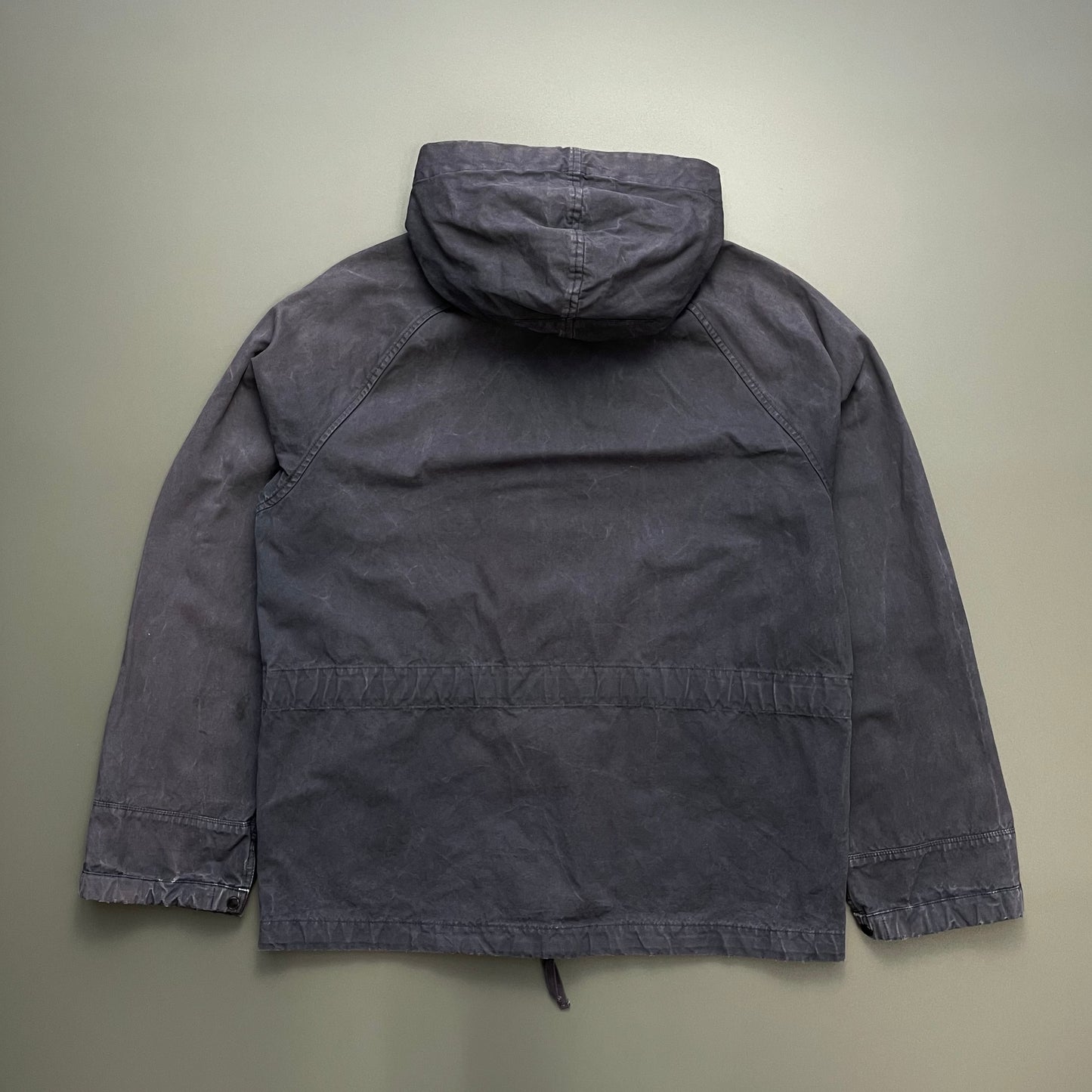 Stone Island Denims Navy SS04 Cotton Hooded Windbreaker Jacket