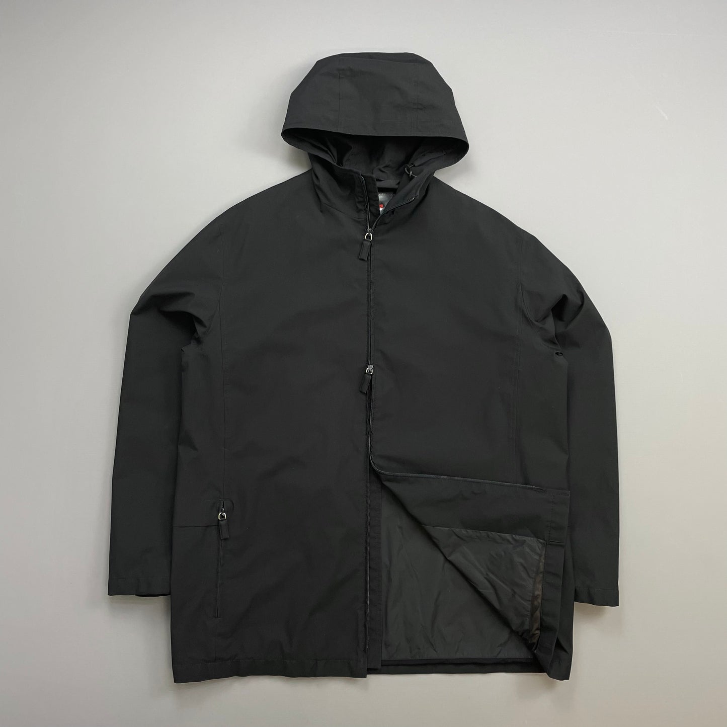Prada Sport Black 00s Technical Multi-Pocket Goretex Hooded Parka Jacket