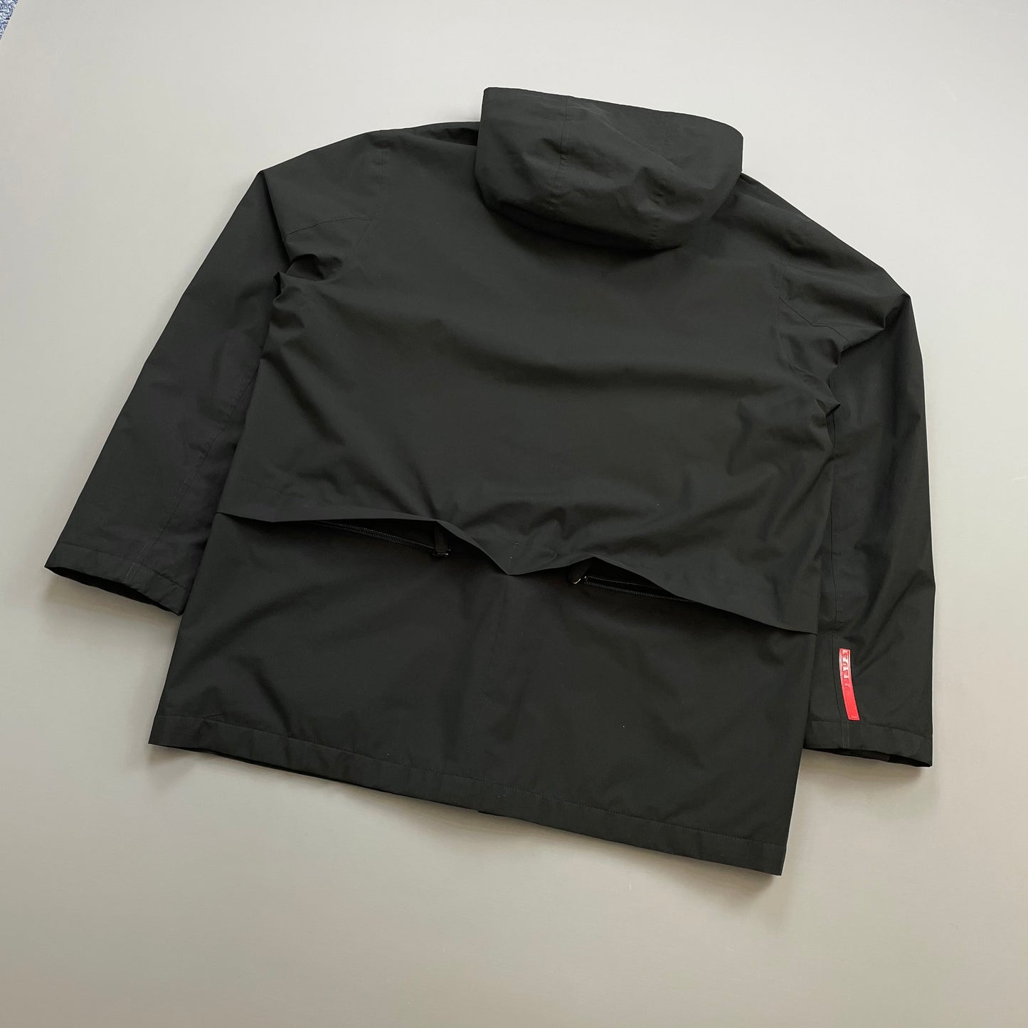 Prada Sport Black 00s Technical Multi-Pocket Goretex Hooded Parka Jacket