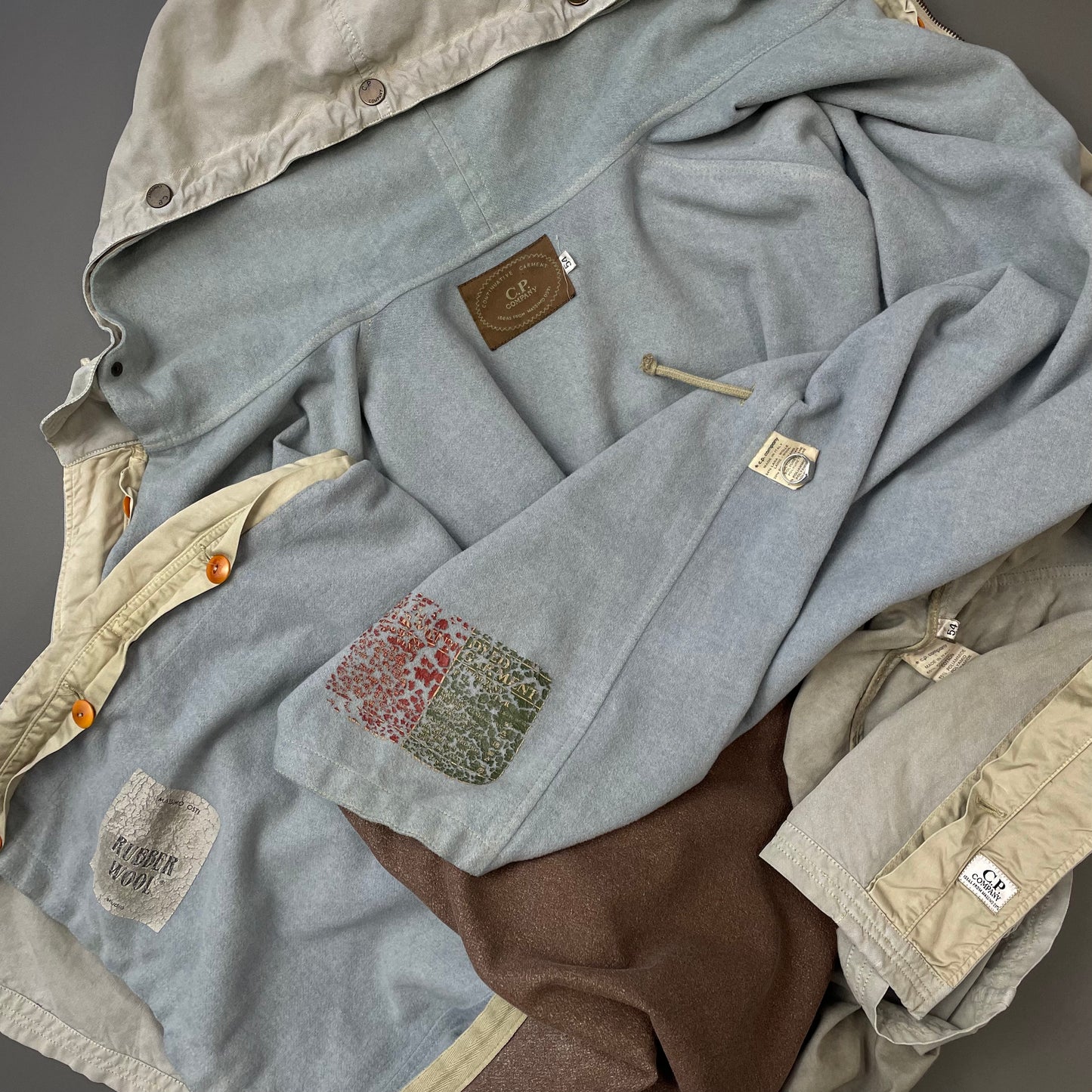 C.P. Company Grey 1992 Ideas From Massimo Osti Rubber Wool 2-in-1 Parka