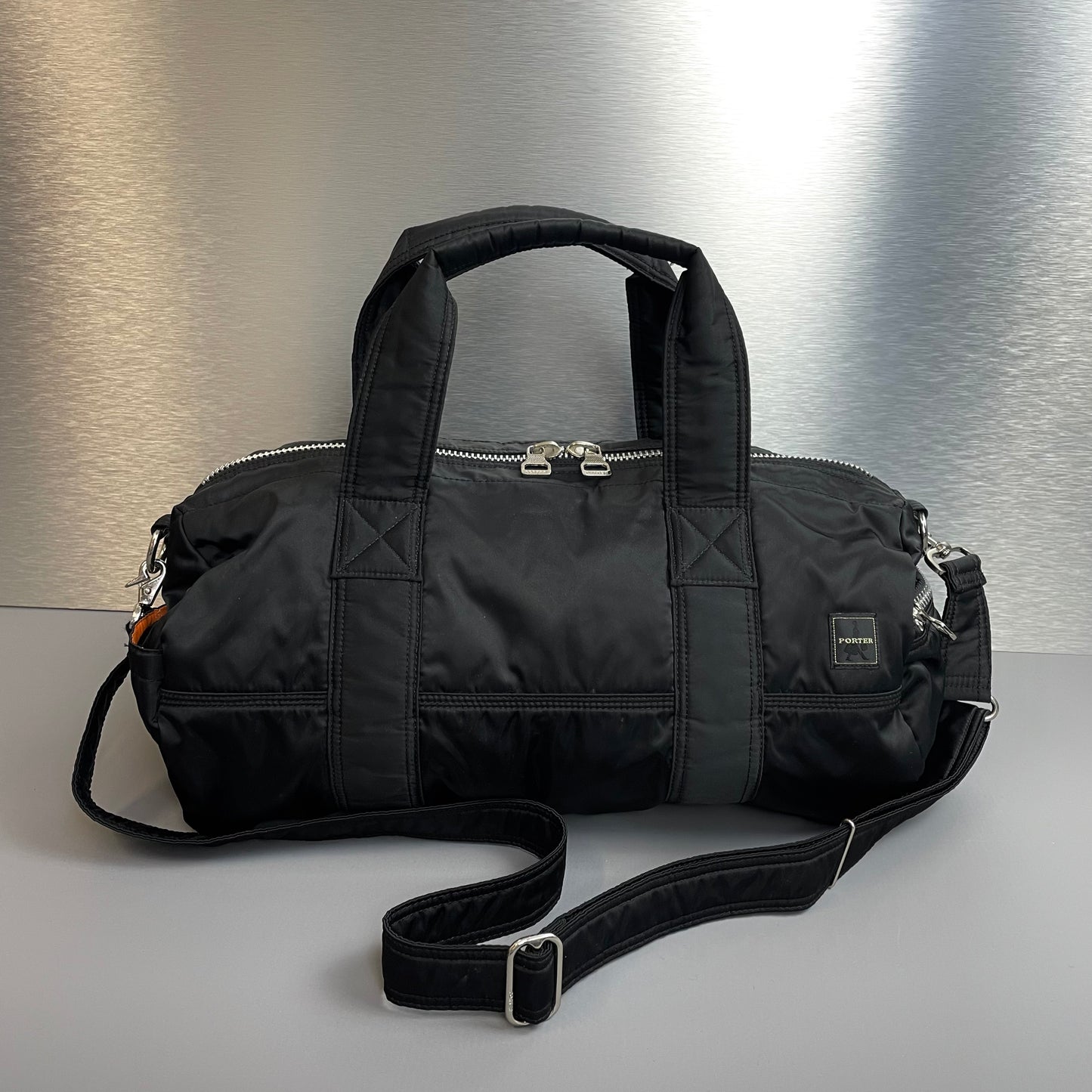 Porter International Black Nylon Boston Duffle Day Bag
