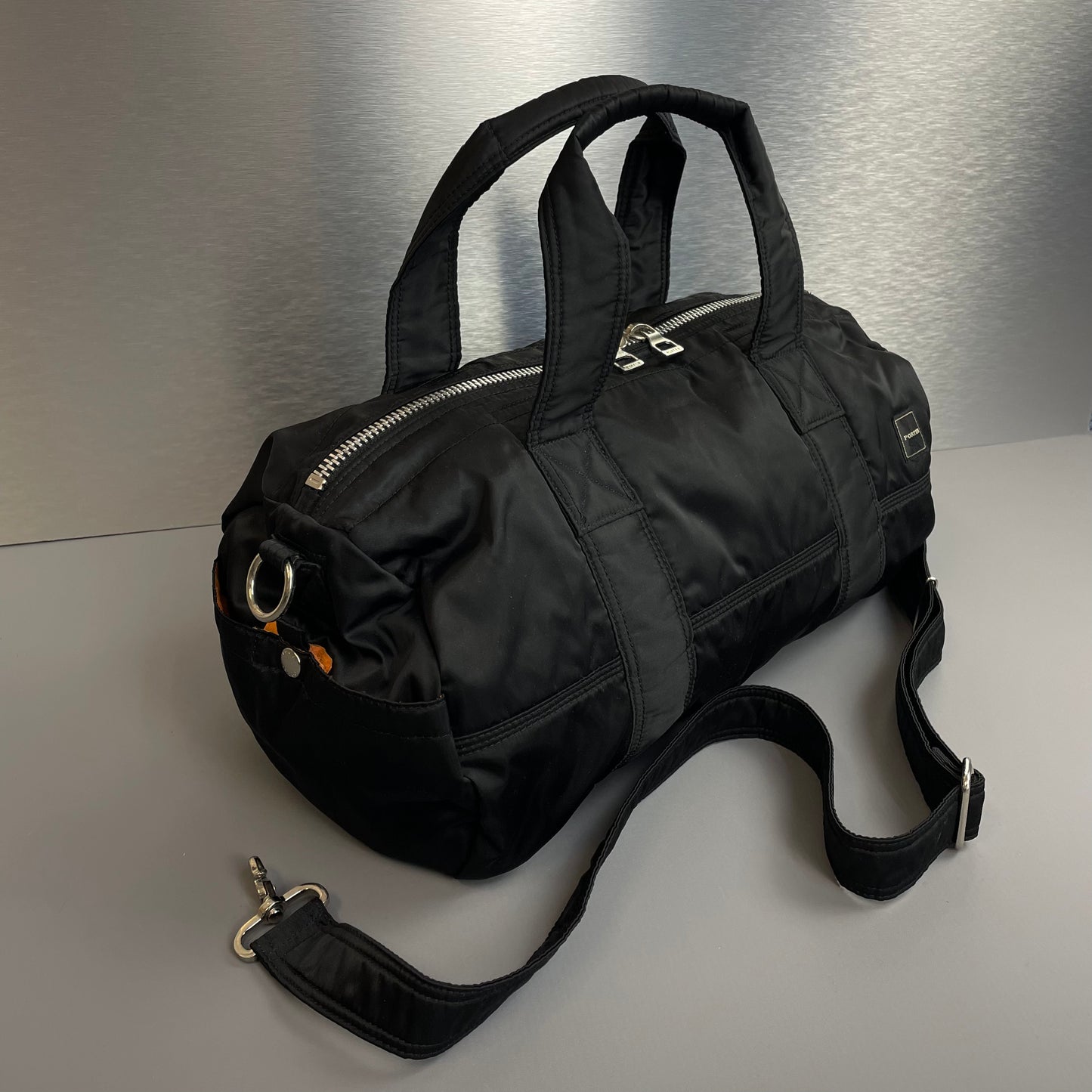 Porter International Black Nylon Boston Duffle Day Bag