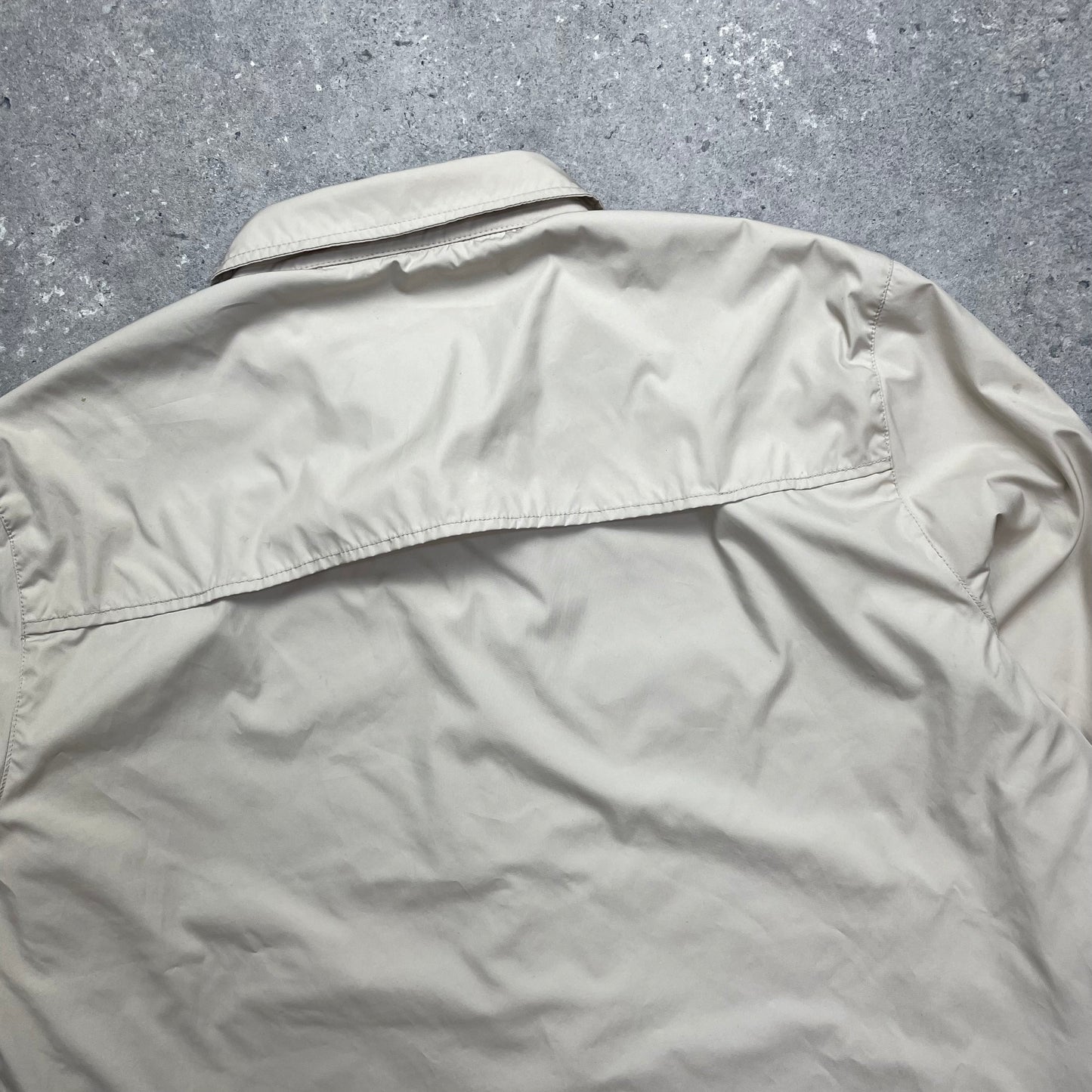 Prada Cream Harrington Two-Way Zip Jacket Tg50