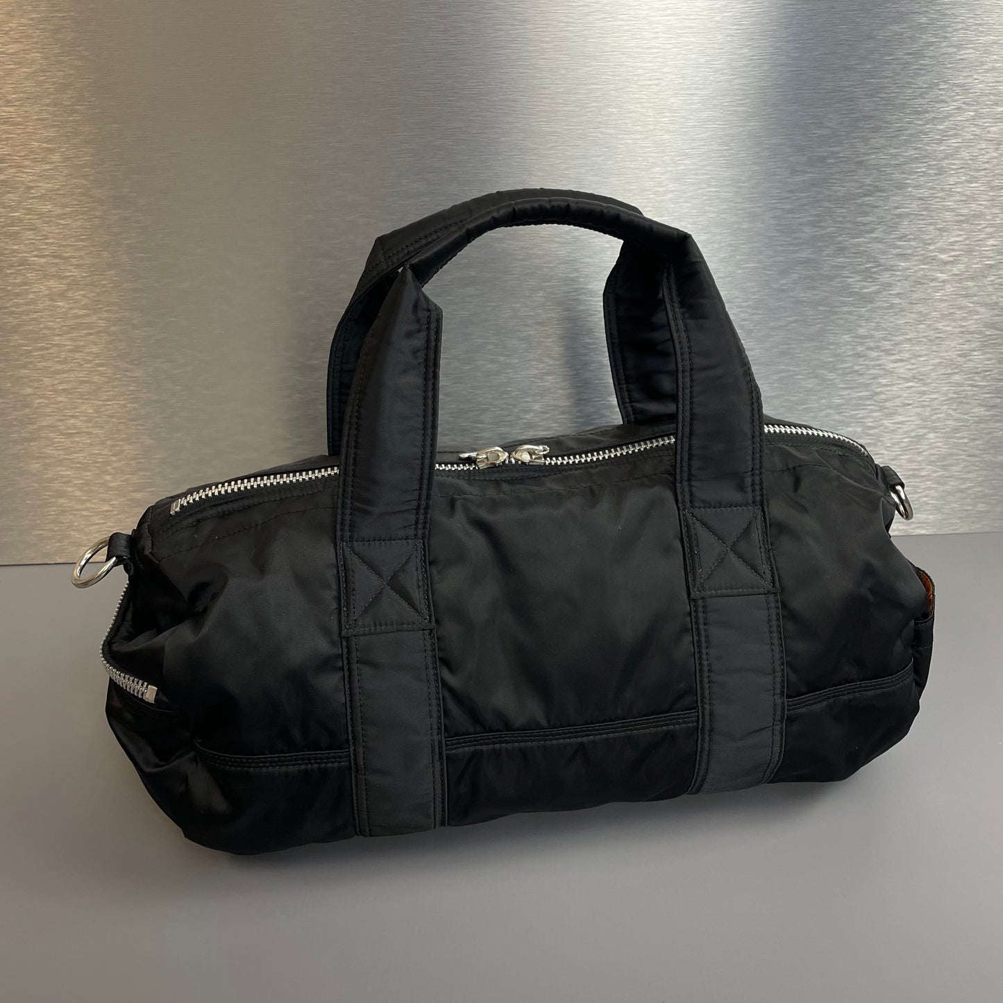 Porter International Black Nylon Boston Duffle Day Bag