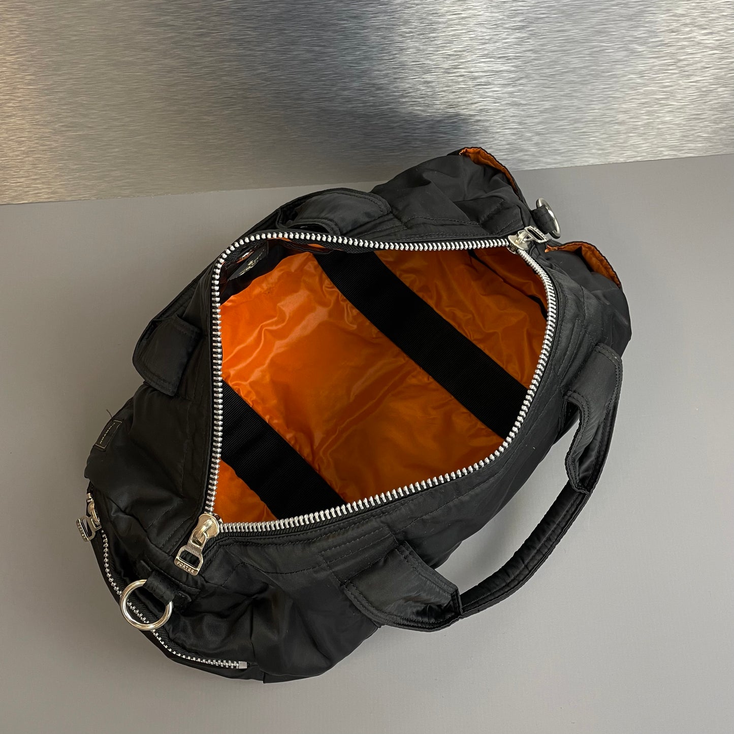 Porter International Black Nylon Boston Duffle Day Bag