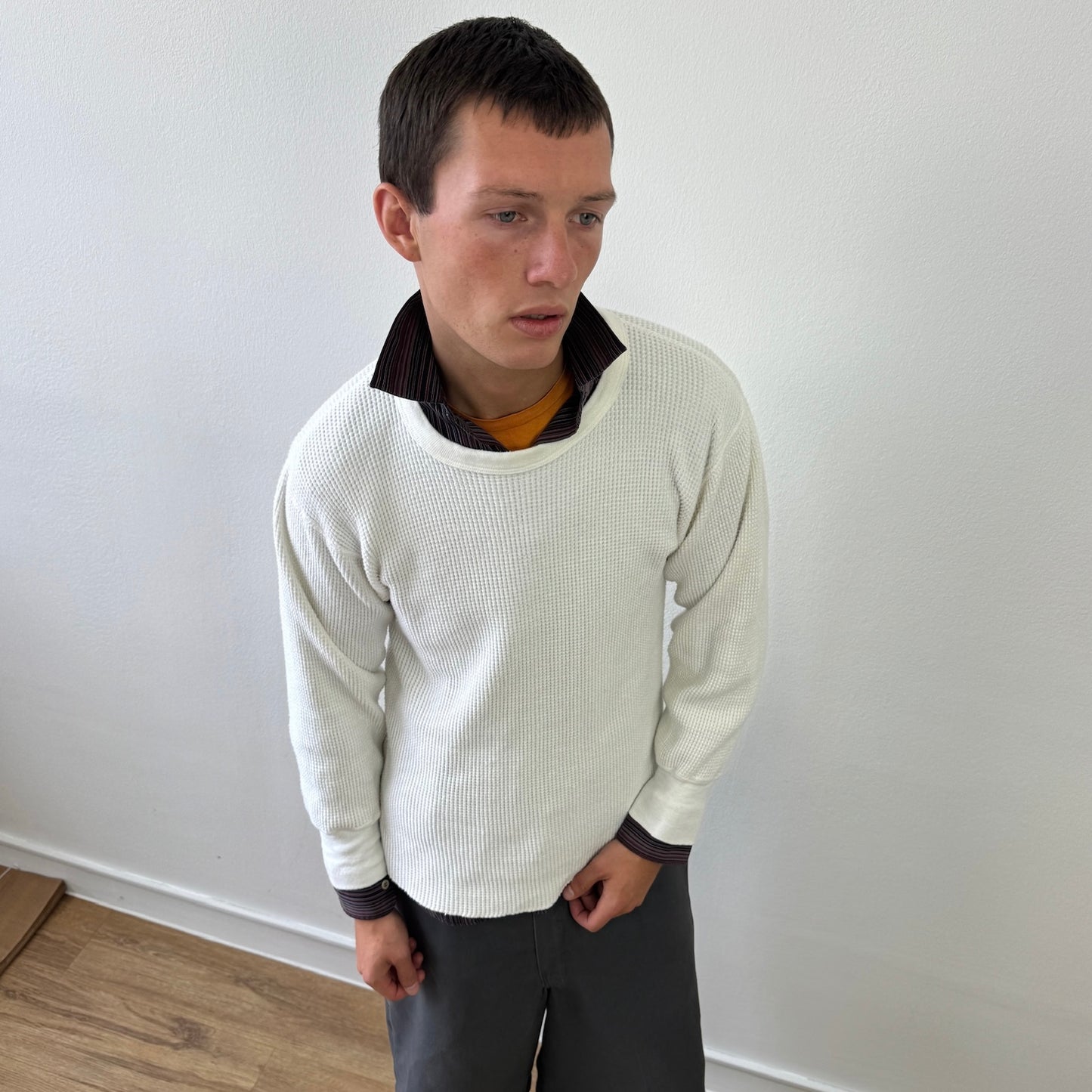 Vintage Sub Zero-Master White 70s/80s Waffle Thermal Jumper