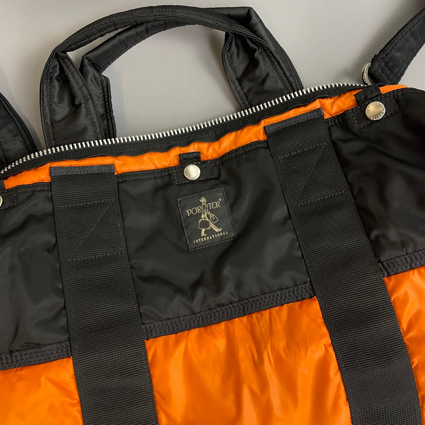 Porter International Black Nylon Boston Duffle Day Bag