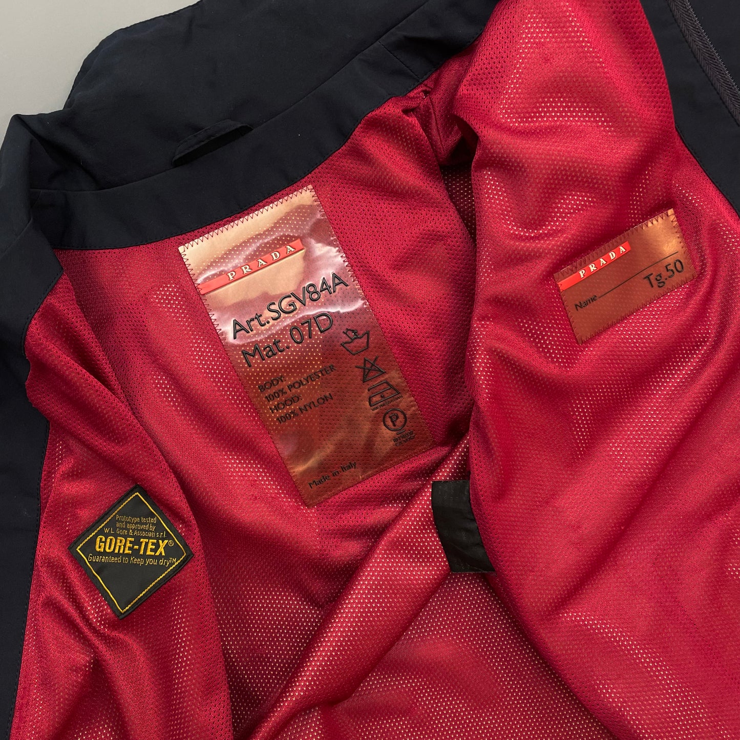 Prada Sport Navy 00s Goretex Hidden-Vent Technical Jacket