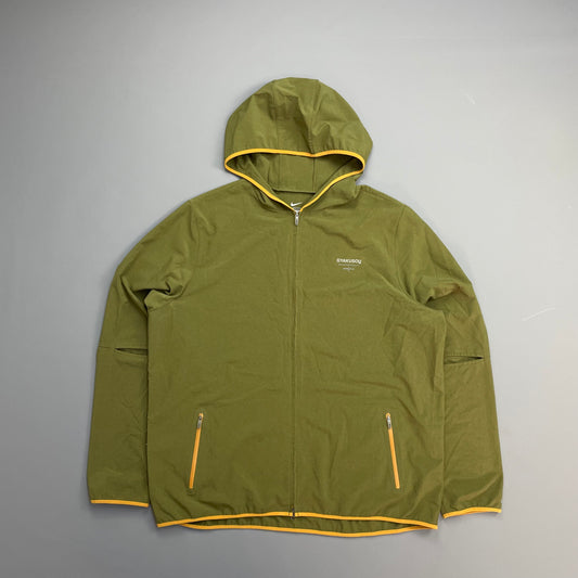 Nike Gyakusou Green Reverse Running Club Lightweight Hooded Windbreaker Jacket