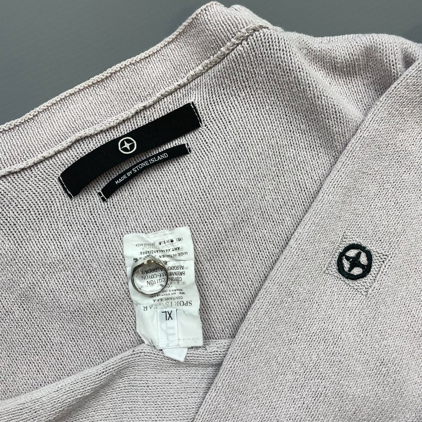 Stone Island Denims Off-Pink SS06 Lightweight Raw Edge Knit Jumper