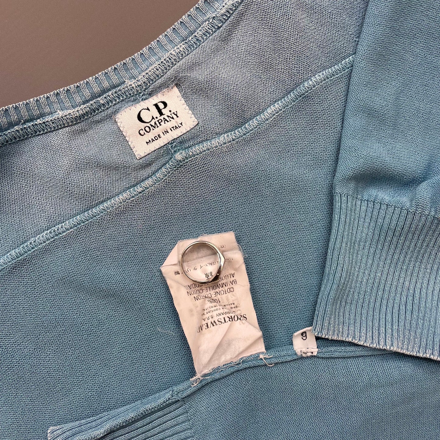 C.P. Company Blue Lightweight Cotton Knit Jumper