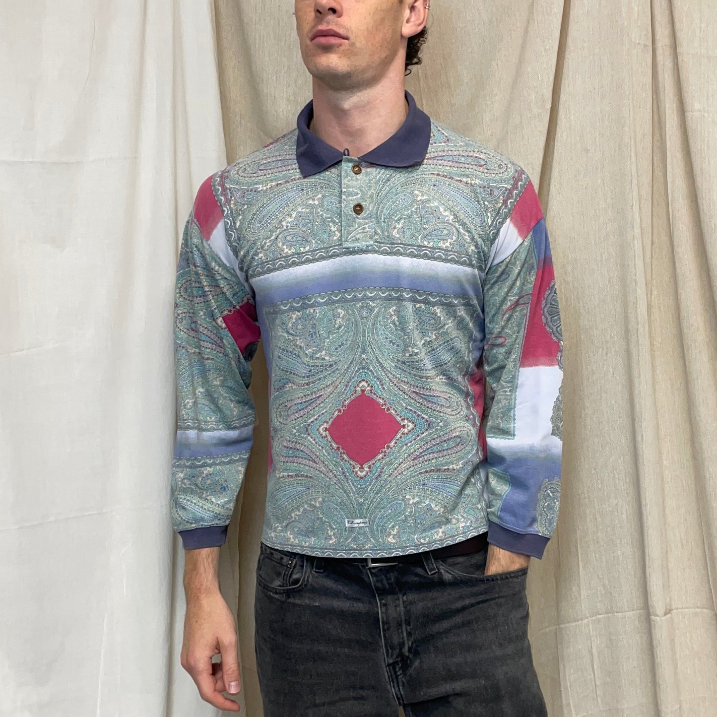 C.P. Company Multi-Colour 80s Paisley Ideas From Massimo Osti Long Sleeve Polo Shirt