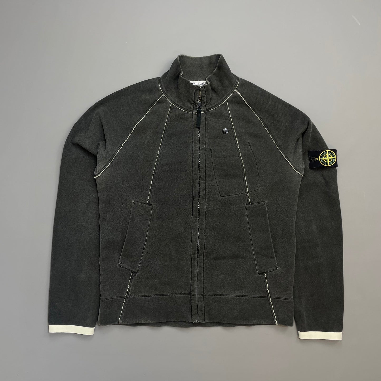 Stone Island Grey SS06 Raw-Seam Fleece Jacket