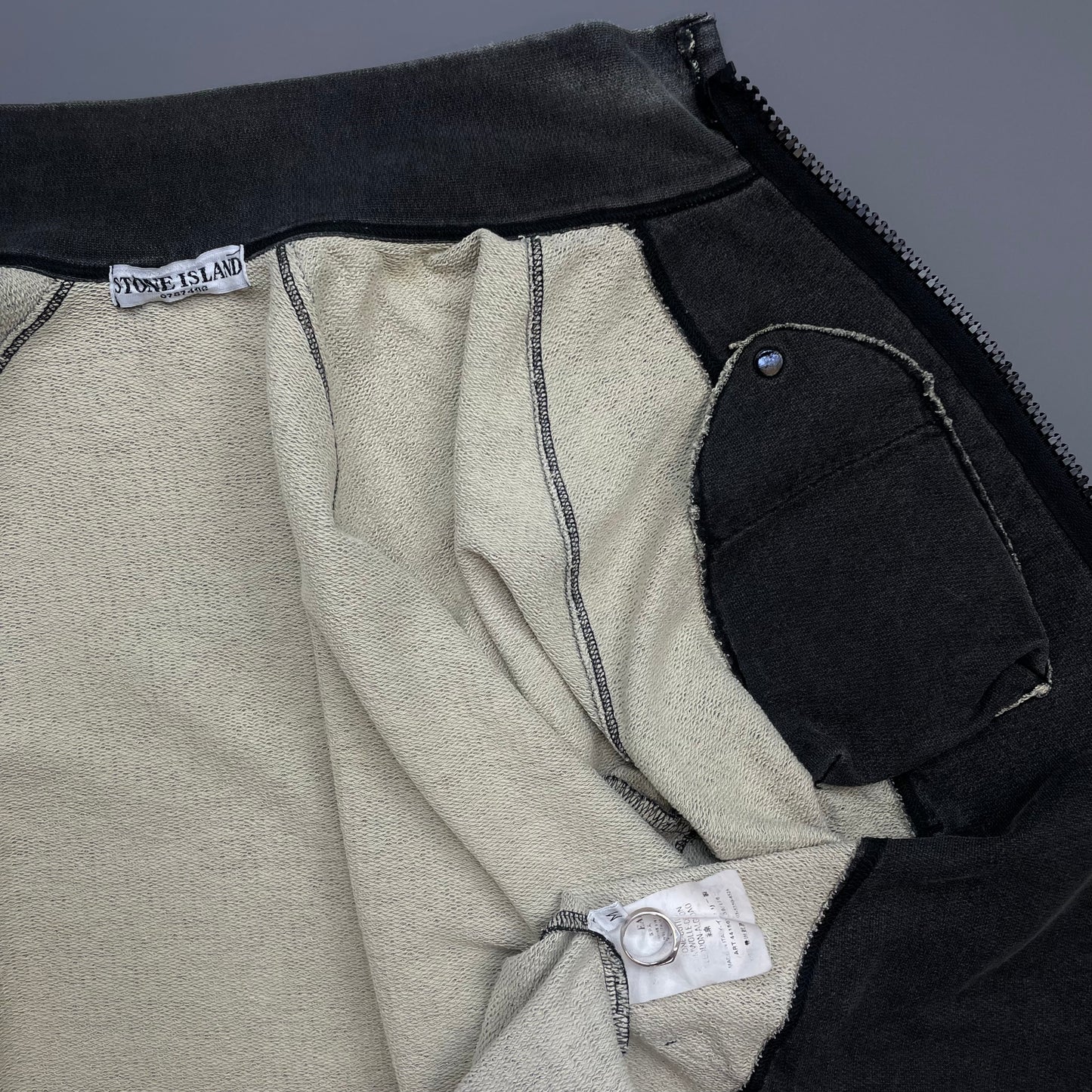 Stone Island Grey SS06 Raw-Seam Fleece Jacket