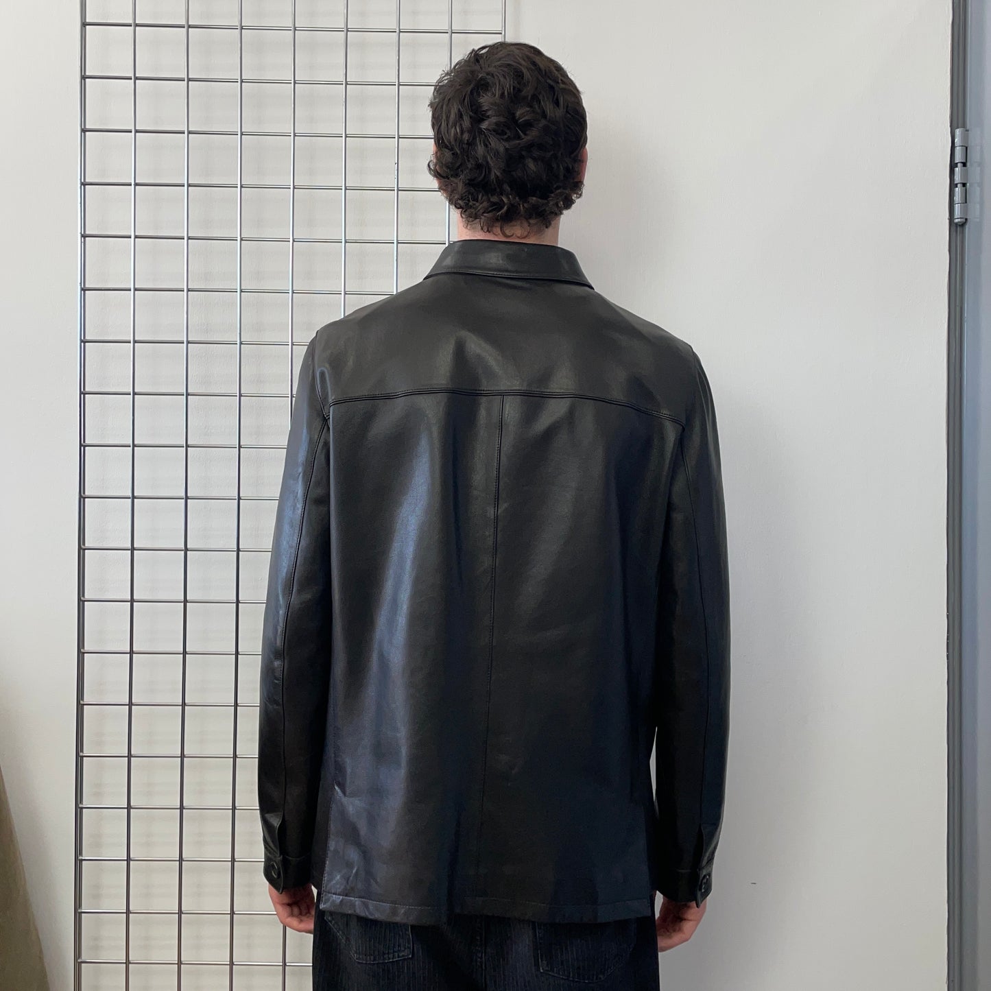Prada Black 2008 Leather Zip-Through Jacket