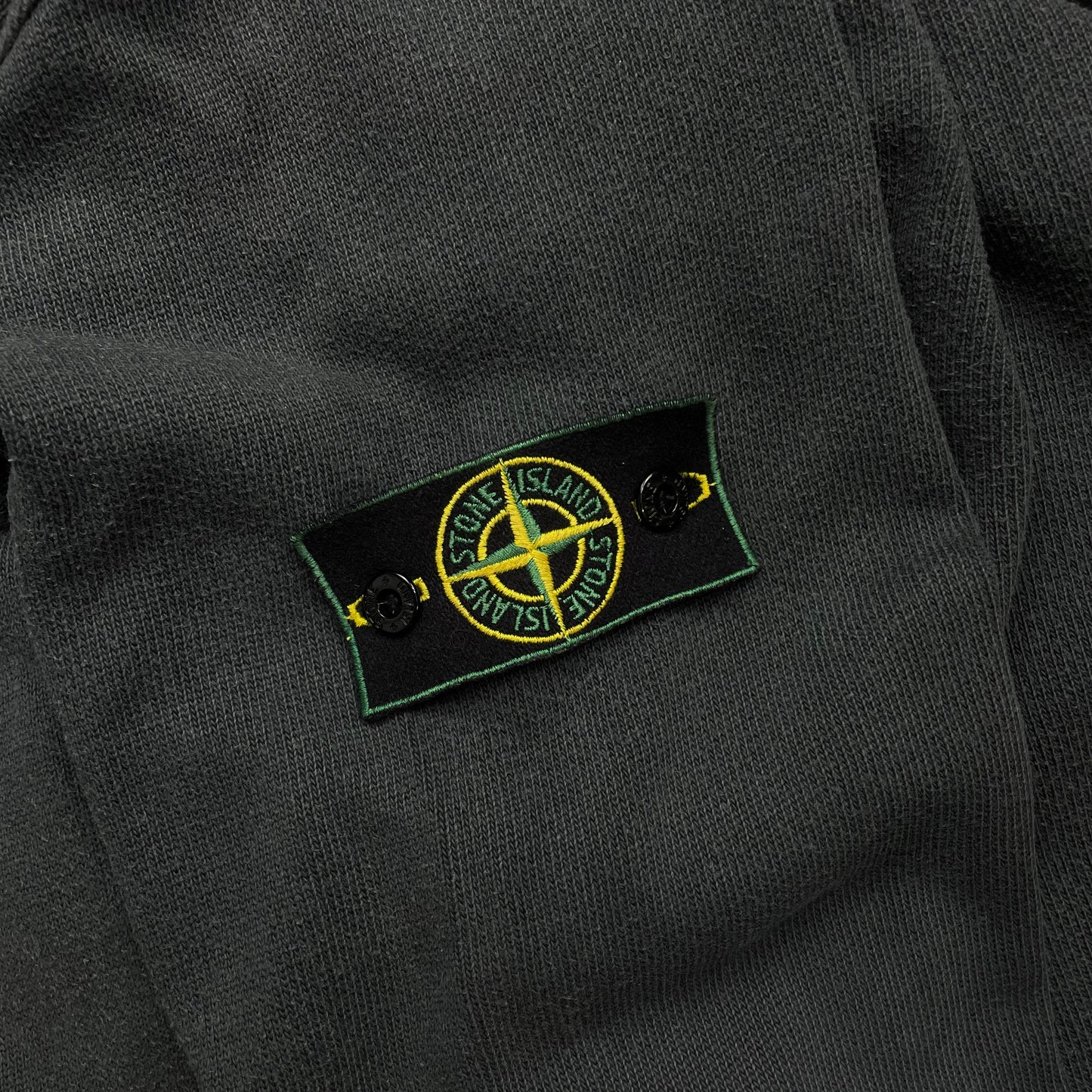 Stone Island Grey AW99 Cotton Button-Up Collar Green Edge Badge Jumper