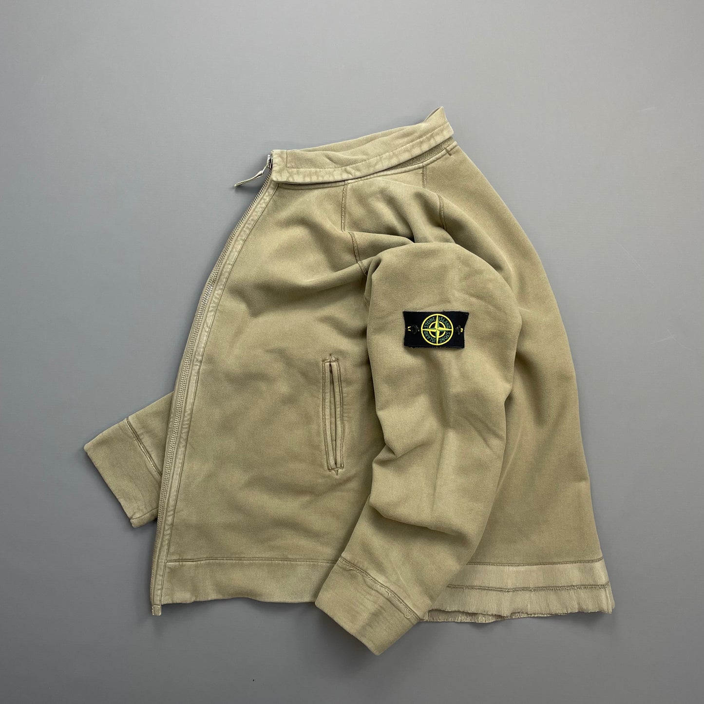 Stone Island Beige AW06 Brushed Cotton Zip-Through Jacket