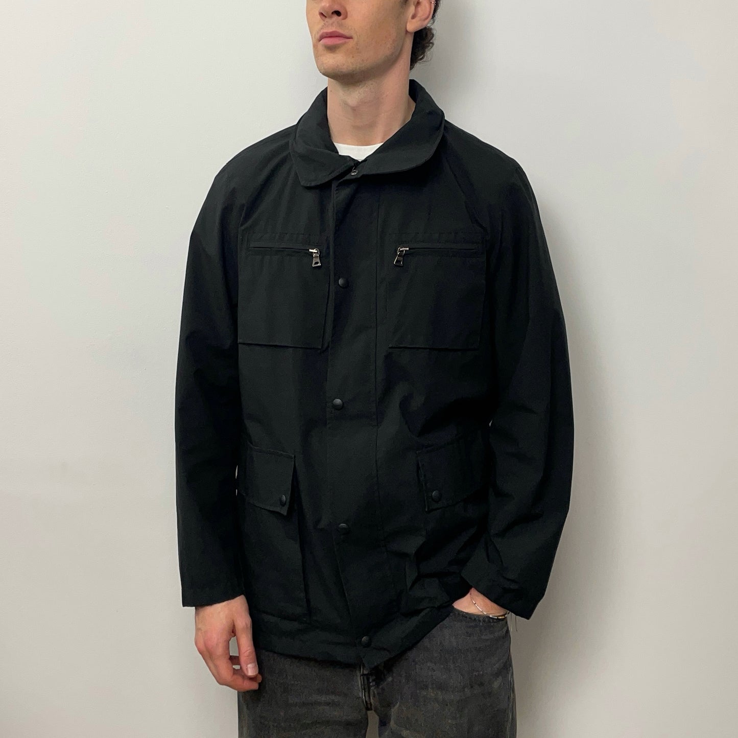 Prada Sport Black 2007 Windstopper Concealed Hood Field Jacket