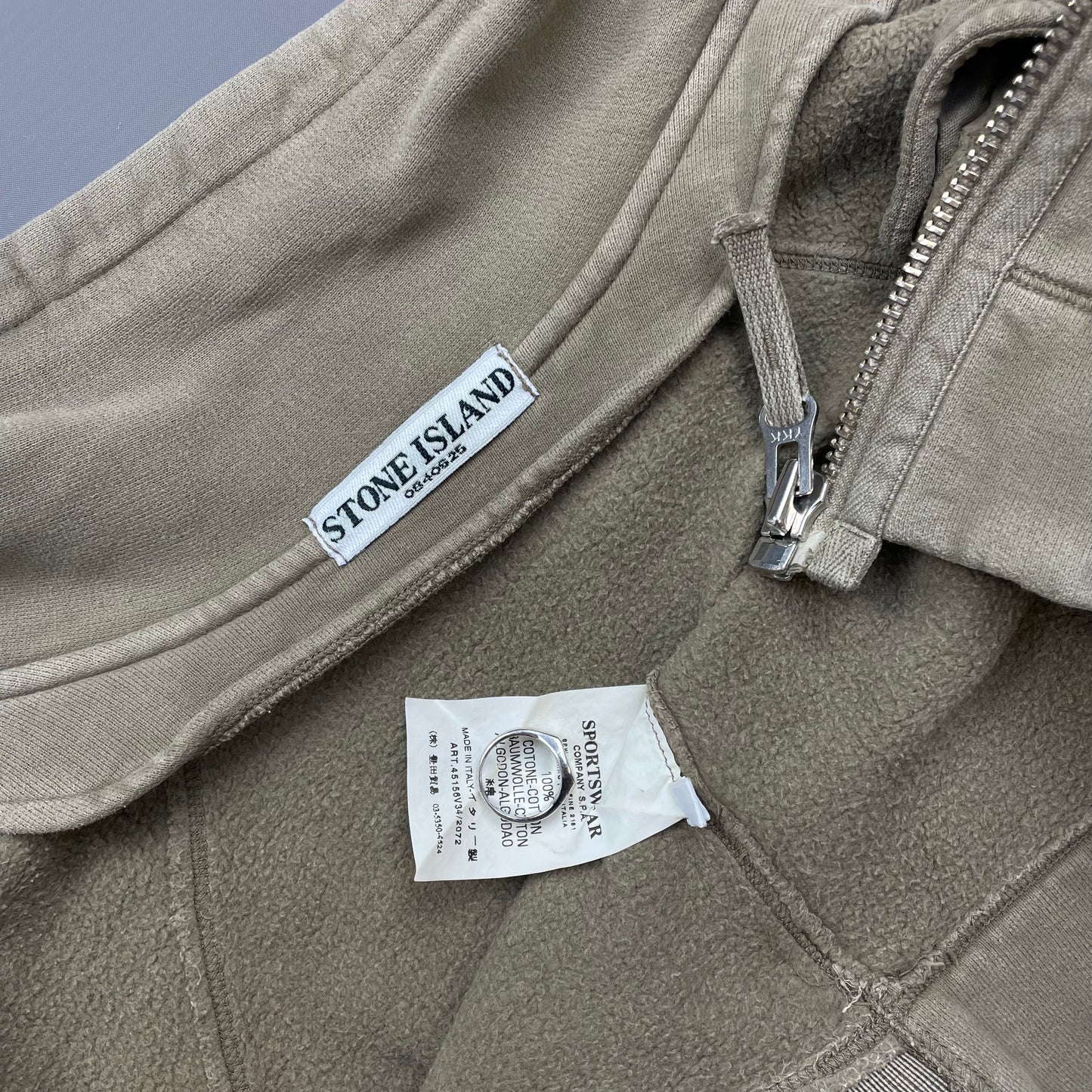 Stone Island Beige AW06 Brushed Cotton Zip-Through Jacket