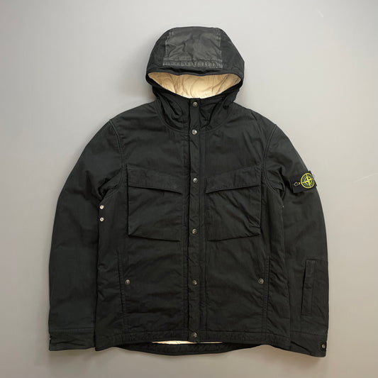 Stone Island Black AW09 Quilt-Lined Hooded Jacket