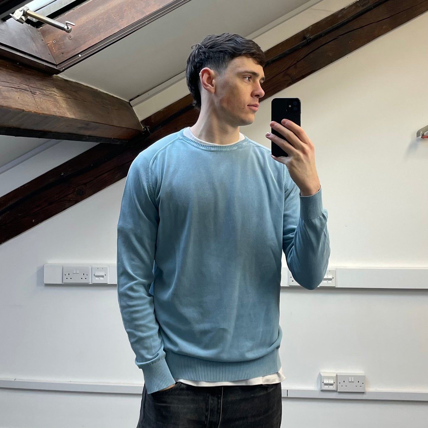 C.P. Company Blue Lightweight Cotton Knit Jumper