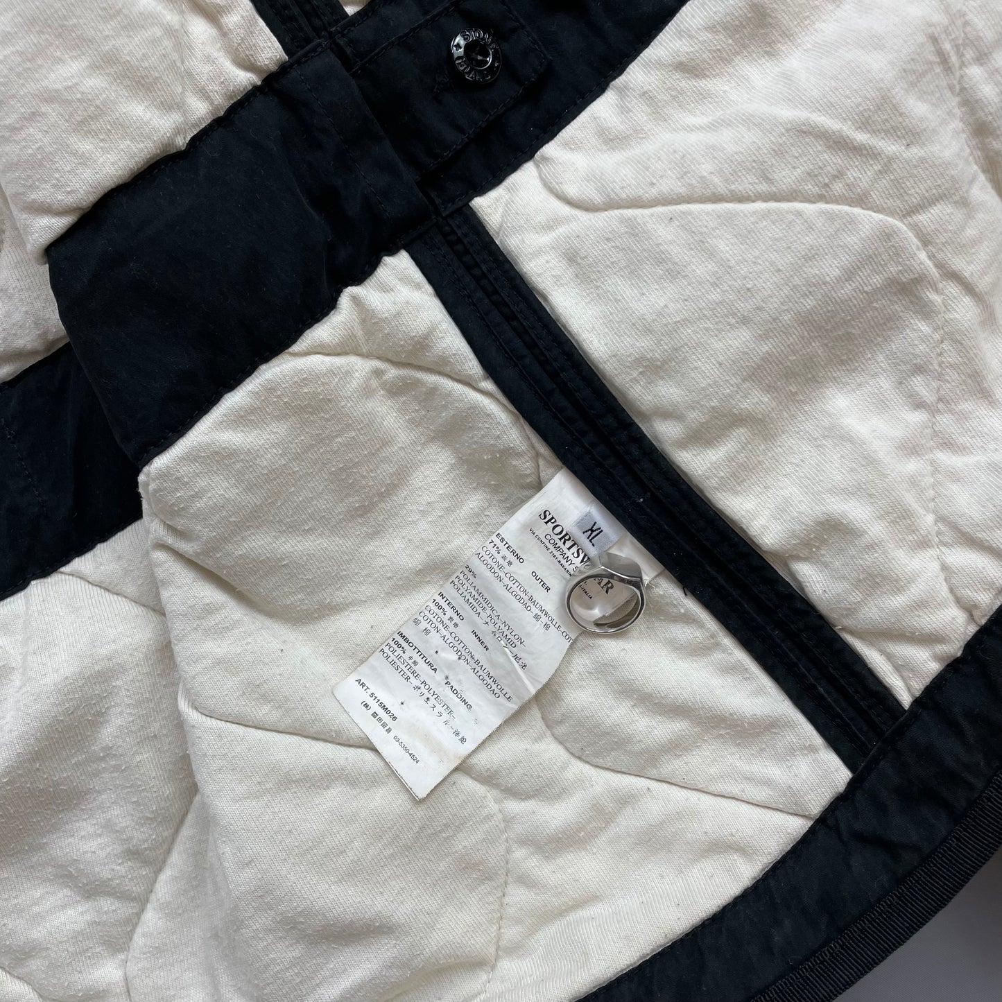 Stone Island Black AW09 Quilt-Lined Hooded Jacket