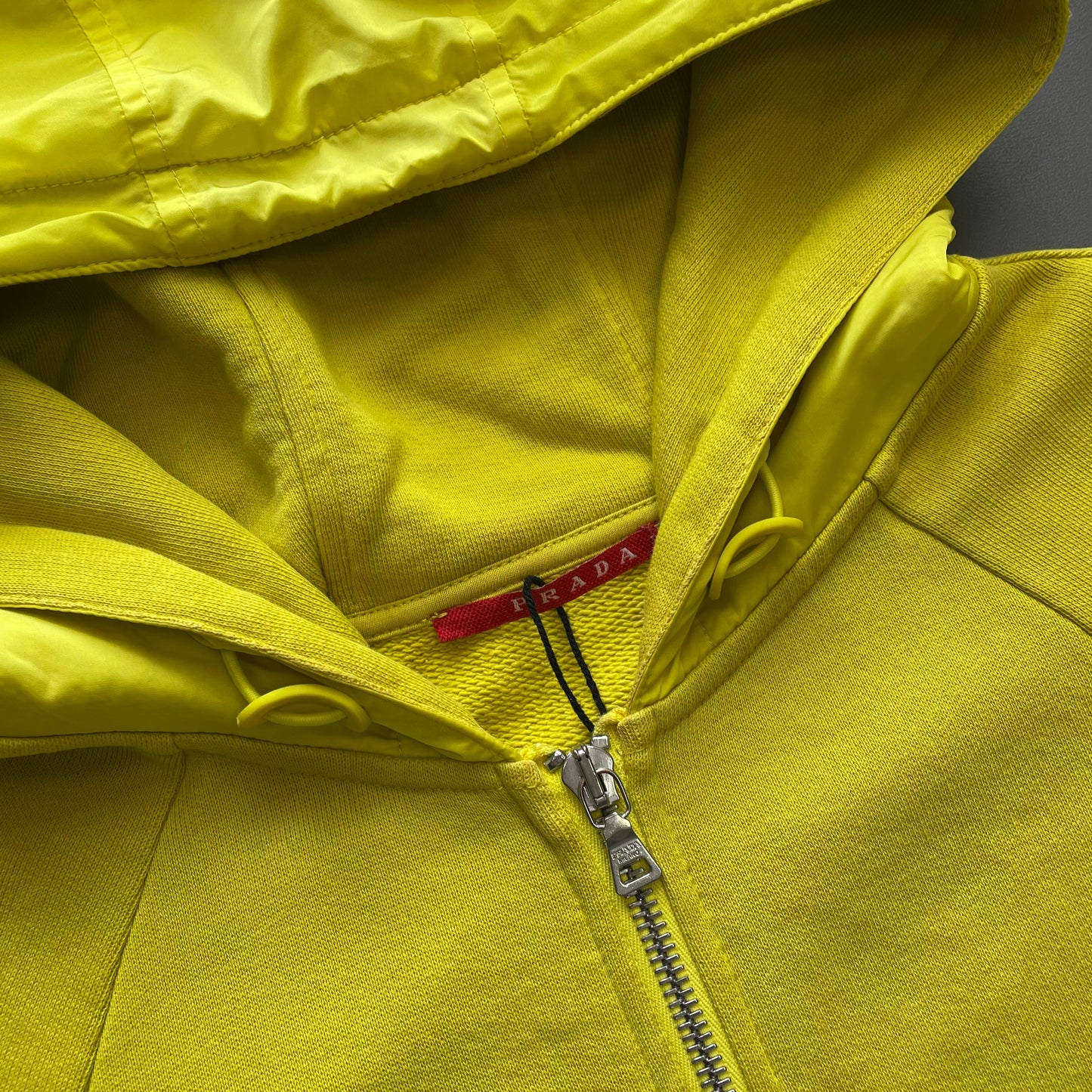 Prada Sport Yellow 2007 Nylon Hood Hoodie