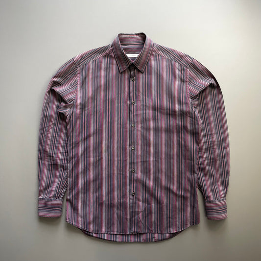 Prada Red Black & Purple 00s Fine Stripe Shirt