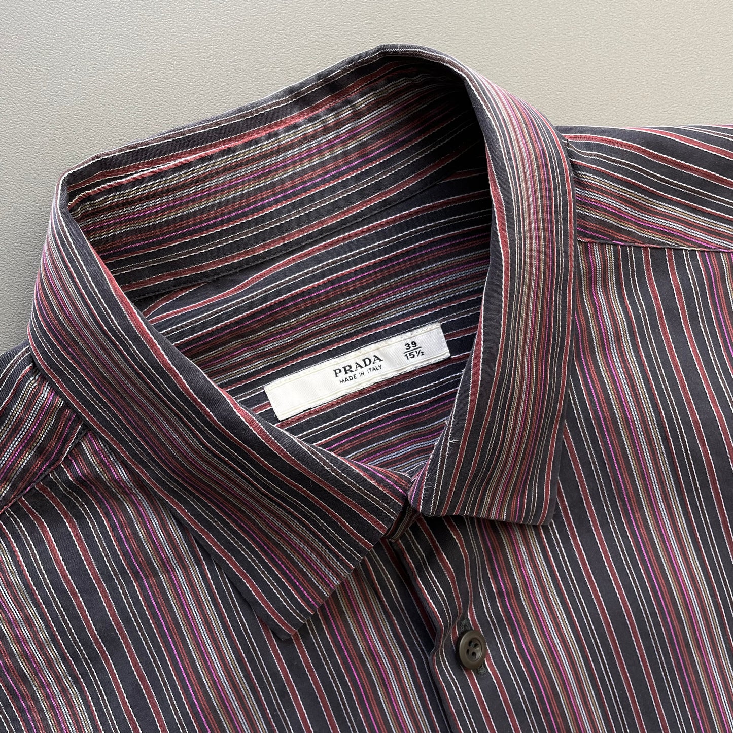 Prada Red Black & Purple 00s Fine Stripe Shirt