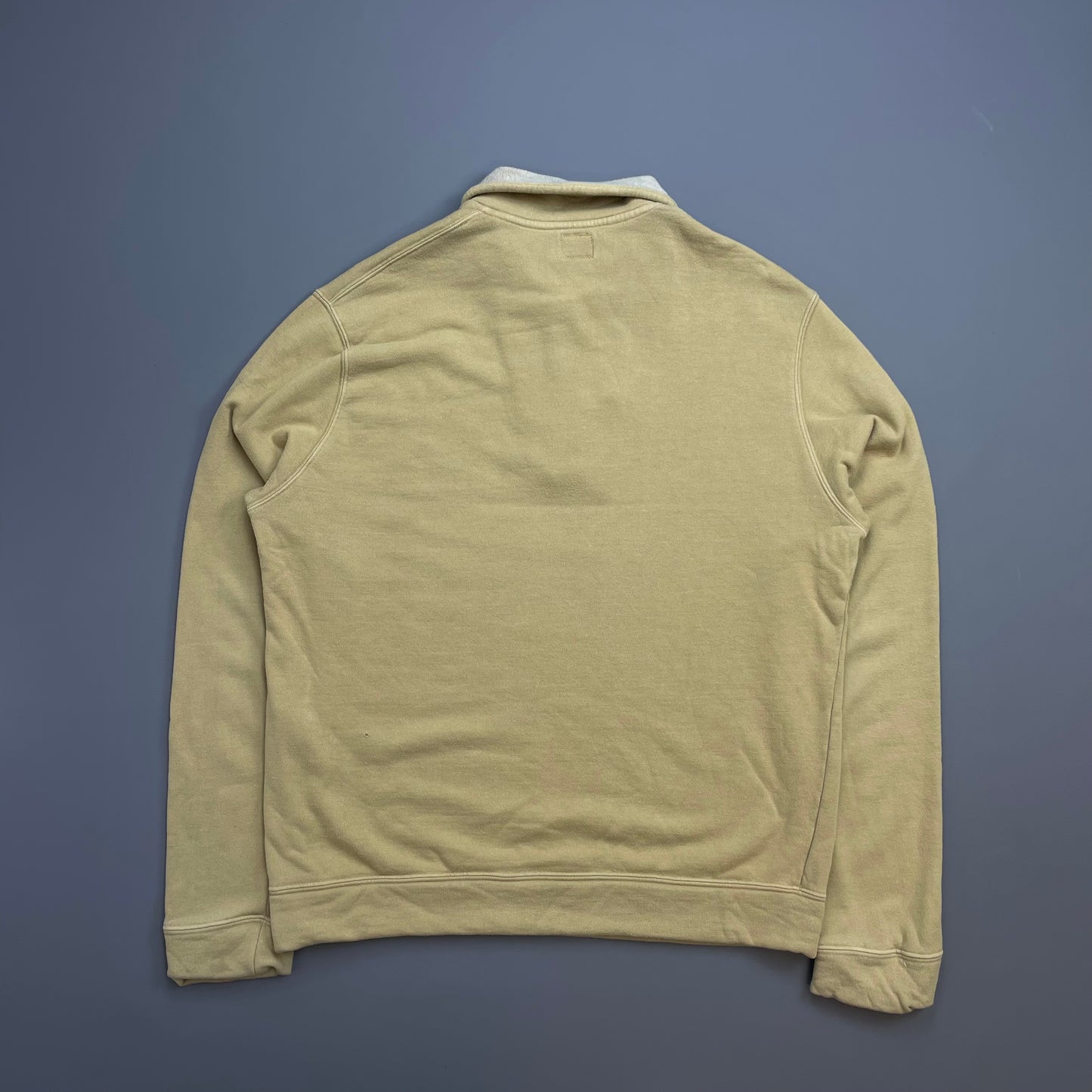 C.P. Company Beige AW01 Wool Blend Button Collar Fleece Jumper