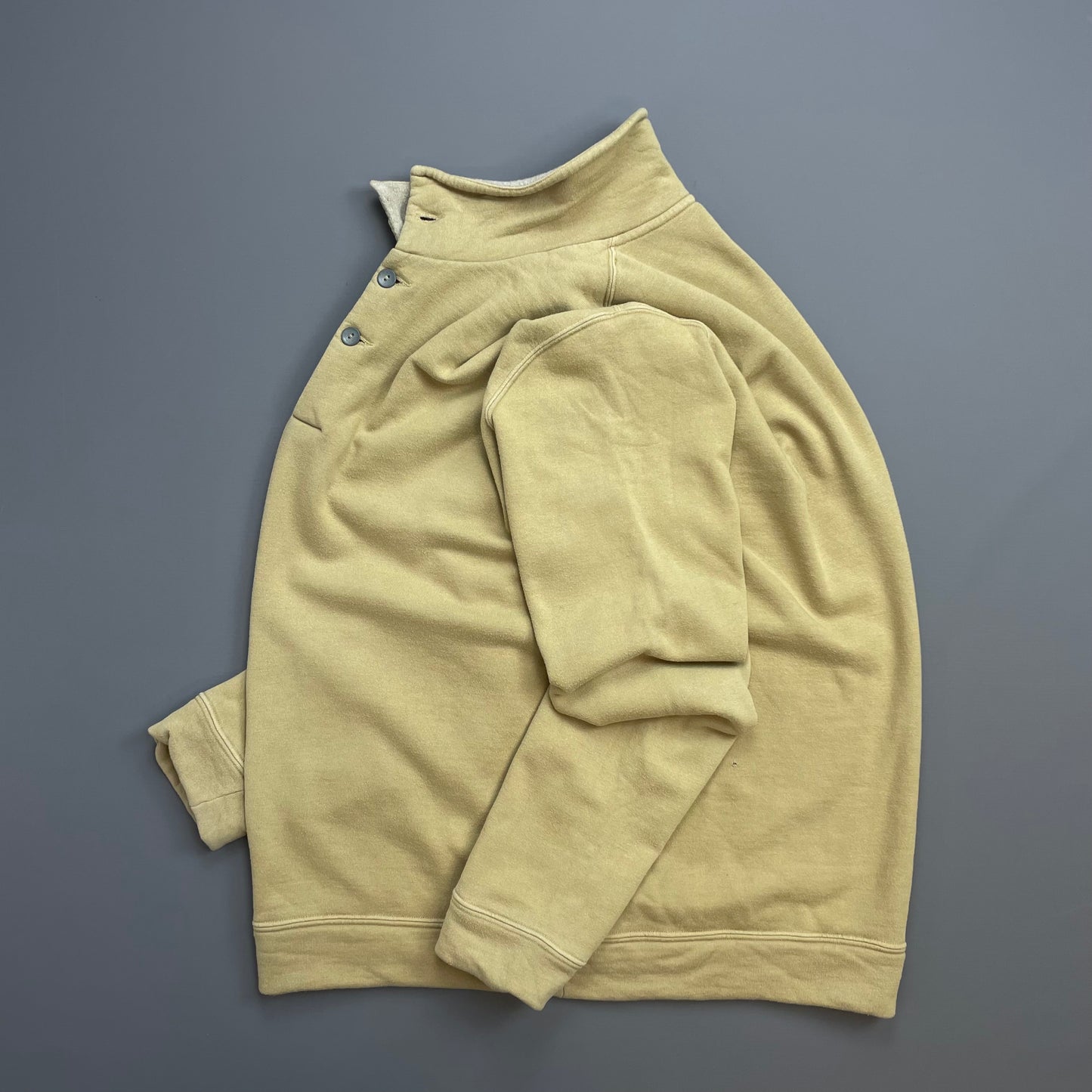 C.P. Company Beige AW01 Wool Blend Button Collar Fleece Jumper