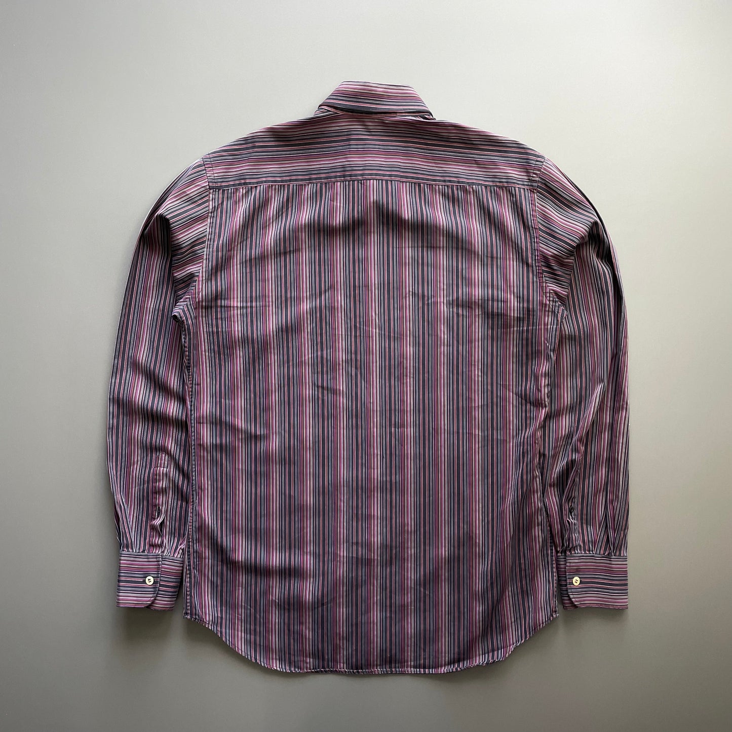 Prada Red Black & Purple 00s Fine Stripe Shirt