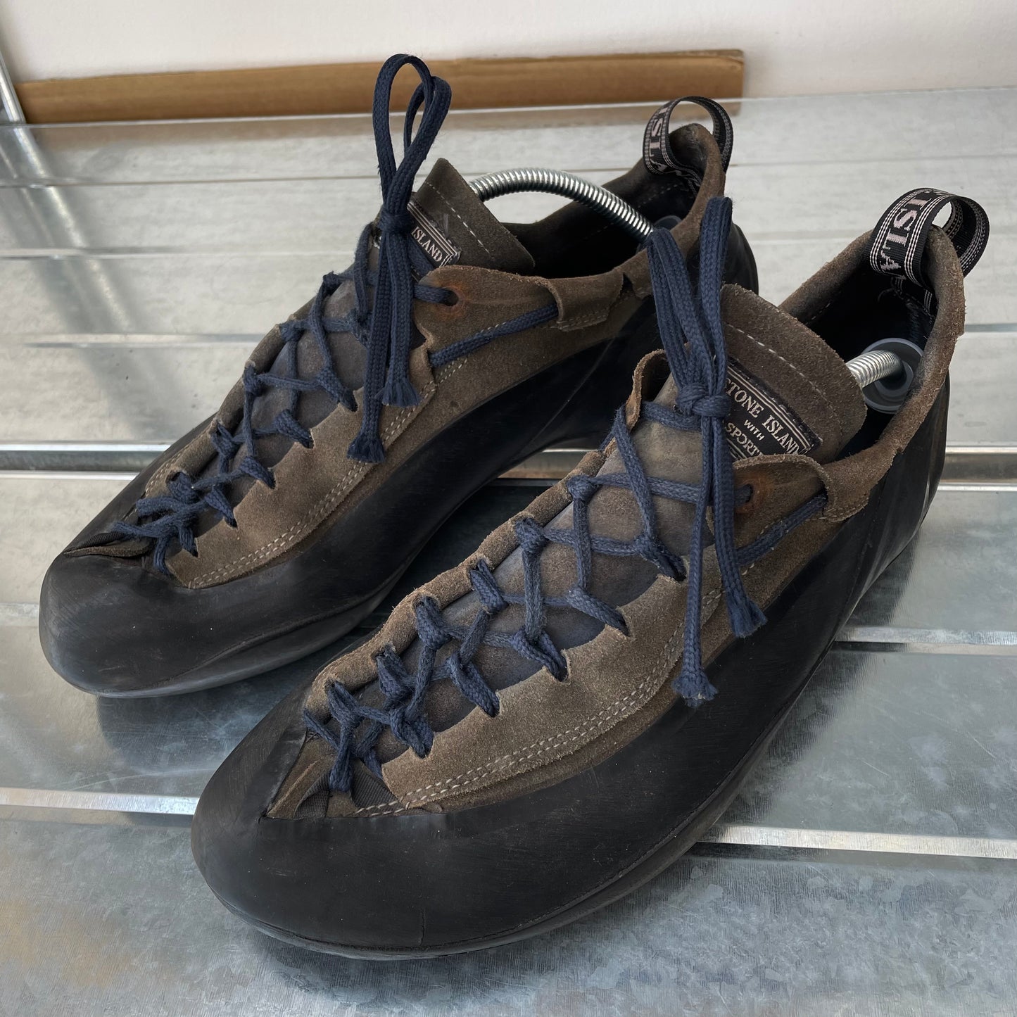 Stone Island X La Sportiva Brown & Navy 00s Suede Climbing Shoes