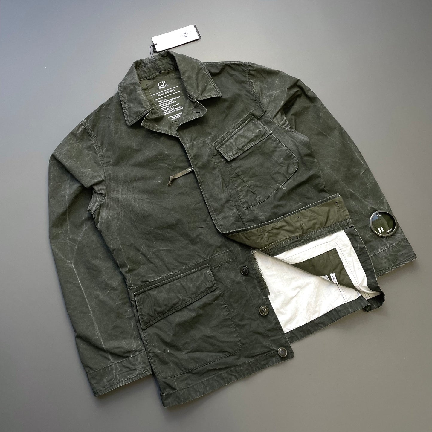 C.P. Company Green Military Issue Tender La Mille 50 Fili Plated Watchviewer Jacket