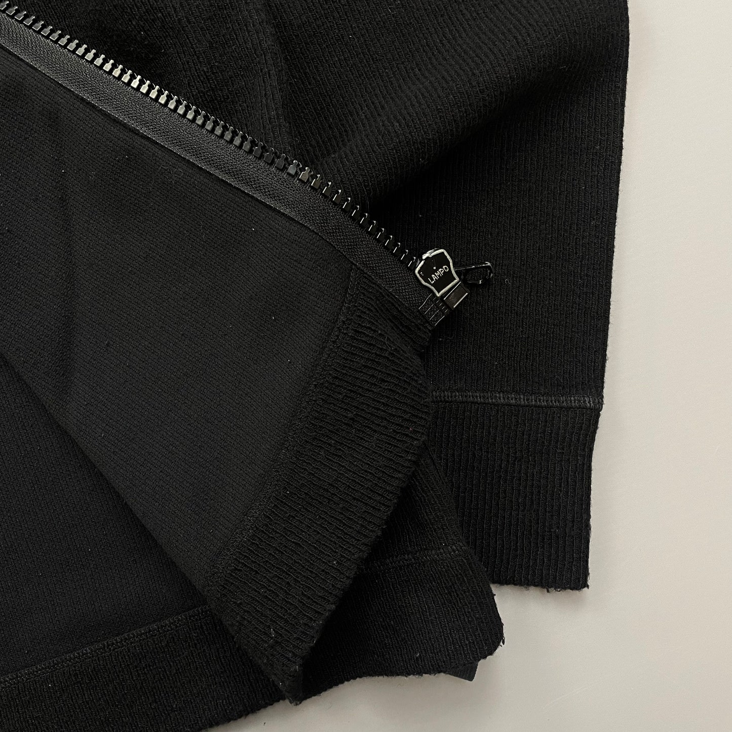 Stone Island Black AW03 Wool-Blend Contrast Stitch Knit Hoodie
