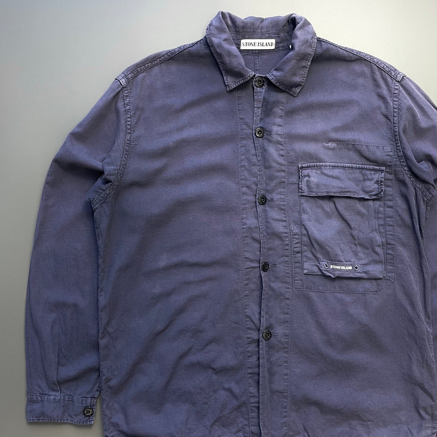 Stone Island Navy SS99 Cotton Canvas Lightweight Shirt