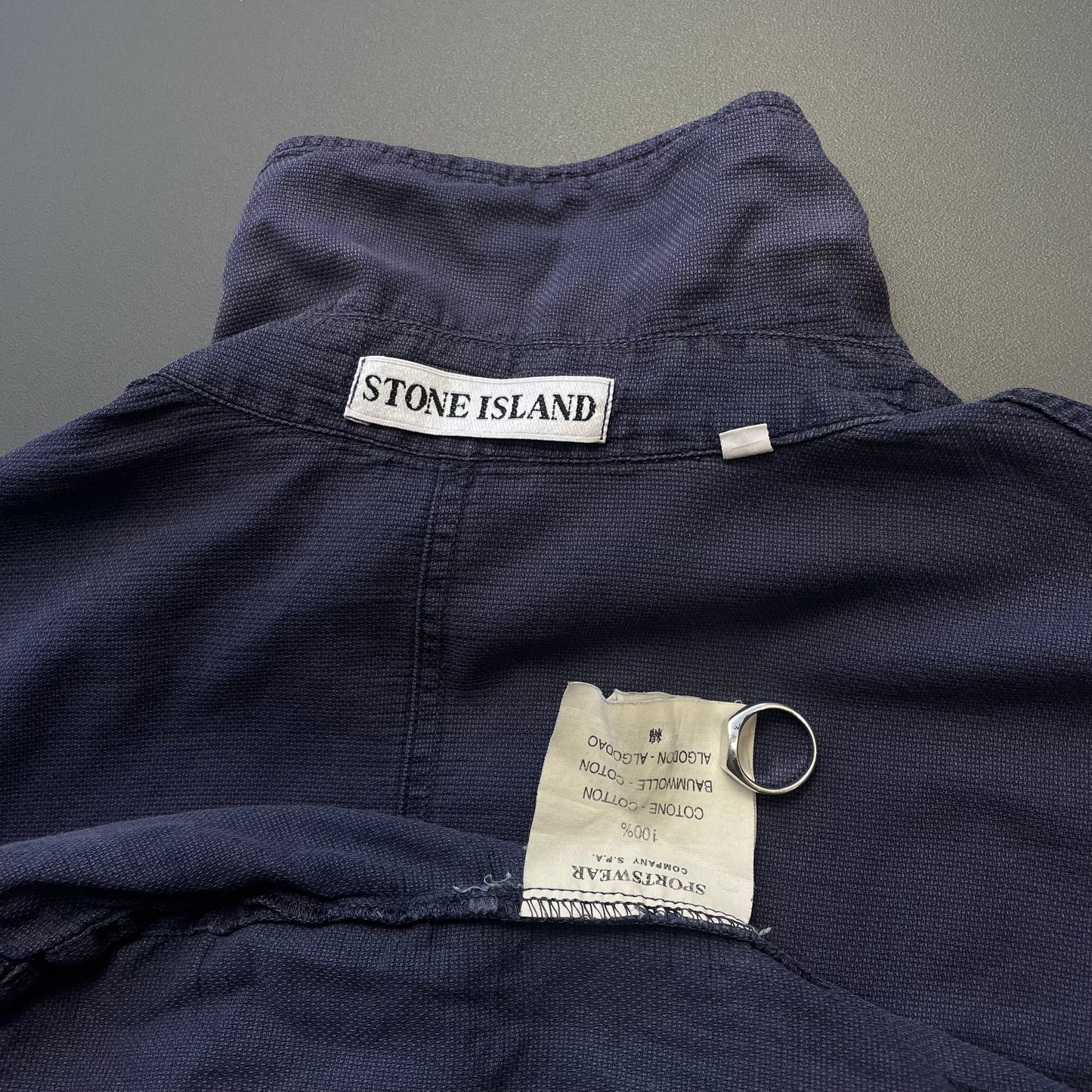 Stone Island Navy SS99 Cotton Canvas Lightweight Shirt