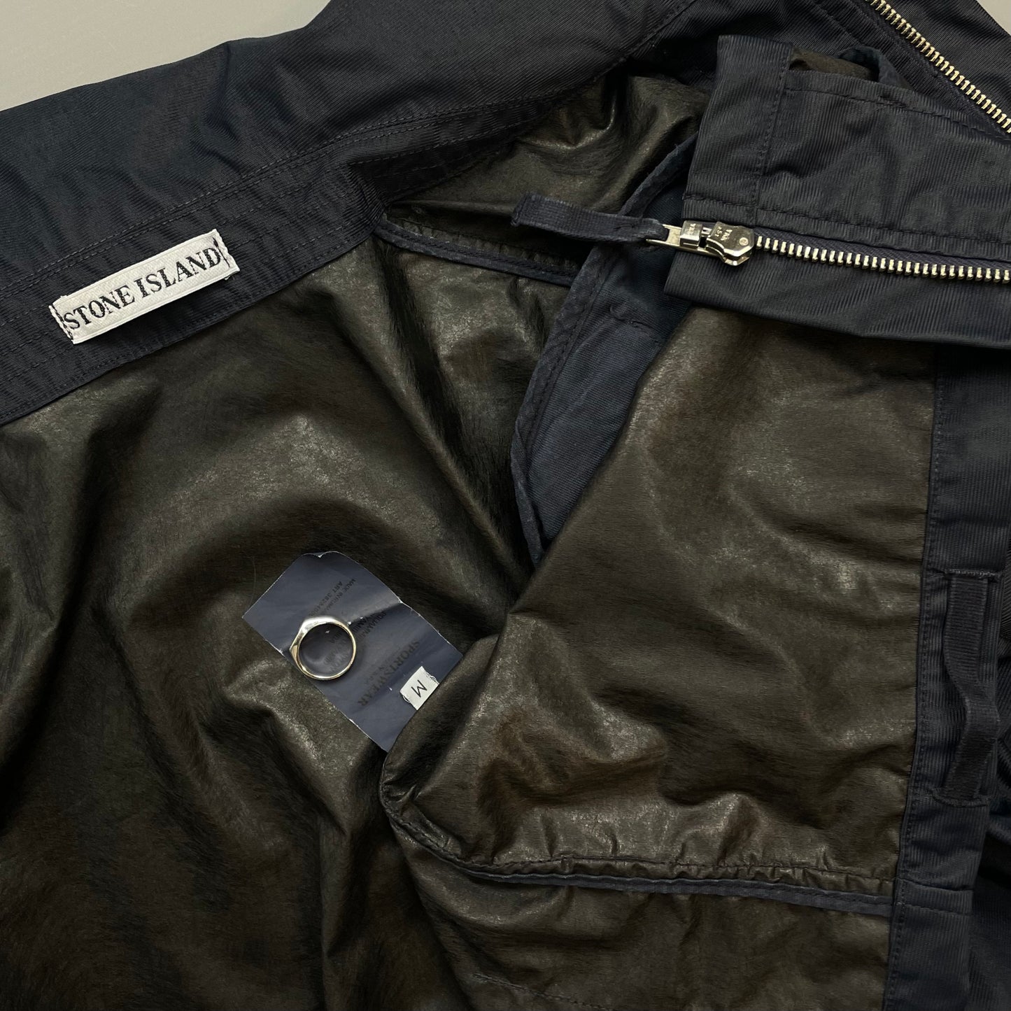 Stone Island Navy AW03 Nylon Lightweight Harrington Jacket