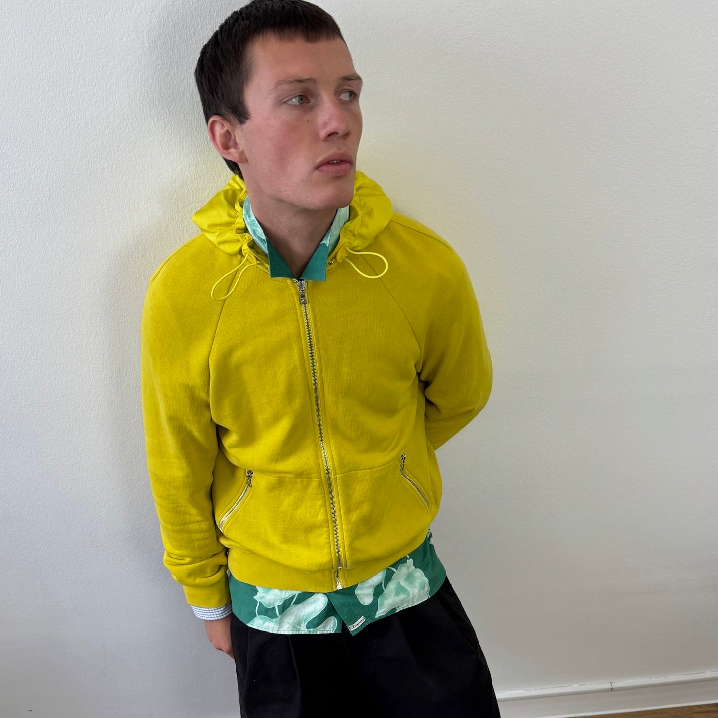 Prada Sport Yellow 2007 Nylon Hood Hoodie