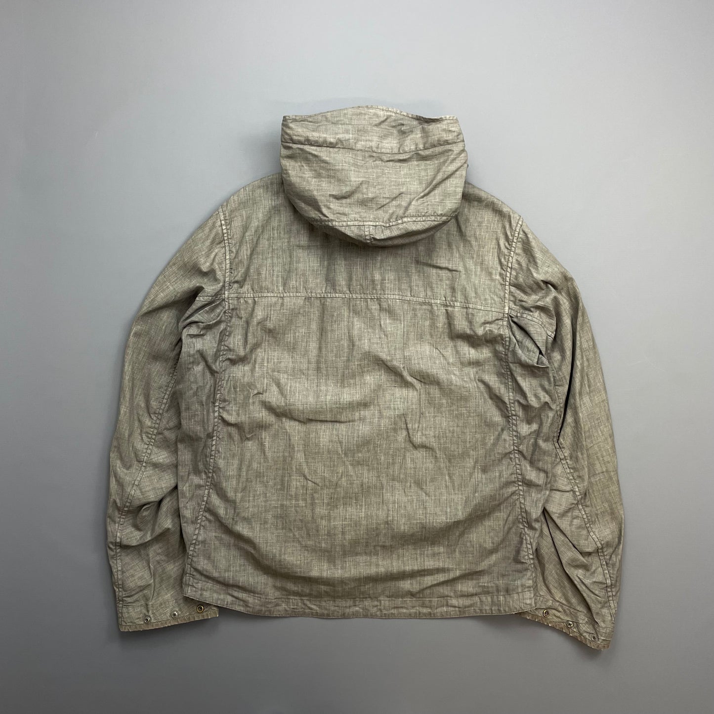 C.P. Company Grey/Brown SS05 Linen Lino Flax Hooded Dual Layer Jacket