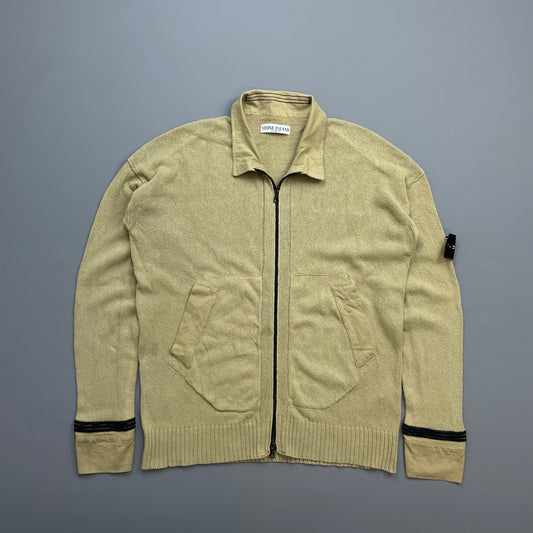 Stone Island Beige SS06 Lightweight Knit Zip Cardigan Jumper