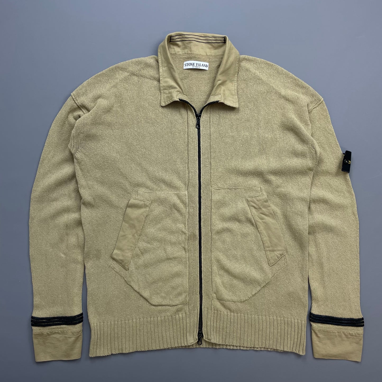 Stone Island Beige SS06 Lightweight Knit Zip Cardigan Jumper