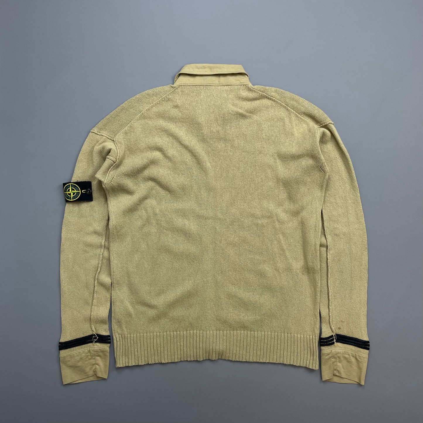 Stone Island Beige SS06 Lightweight Knit Zip Cardigan Jumper