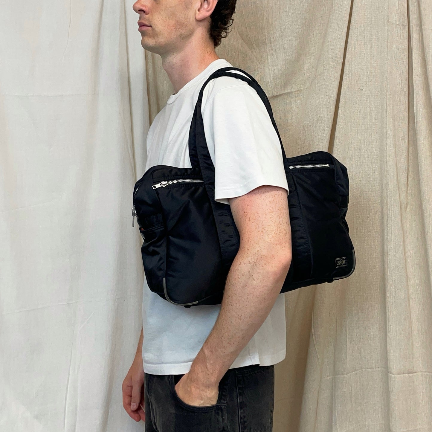 Porter Yoshida & Co. Black Nylon Tanker Duffle Boston Day Bag